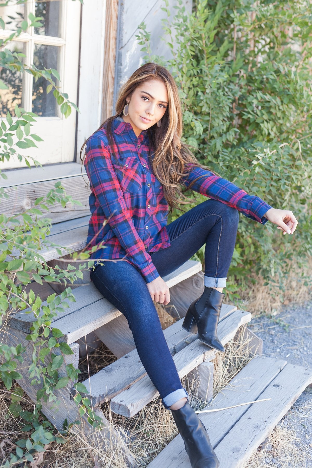 Robin Hood Flannel Button-Down In Navy