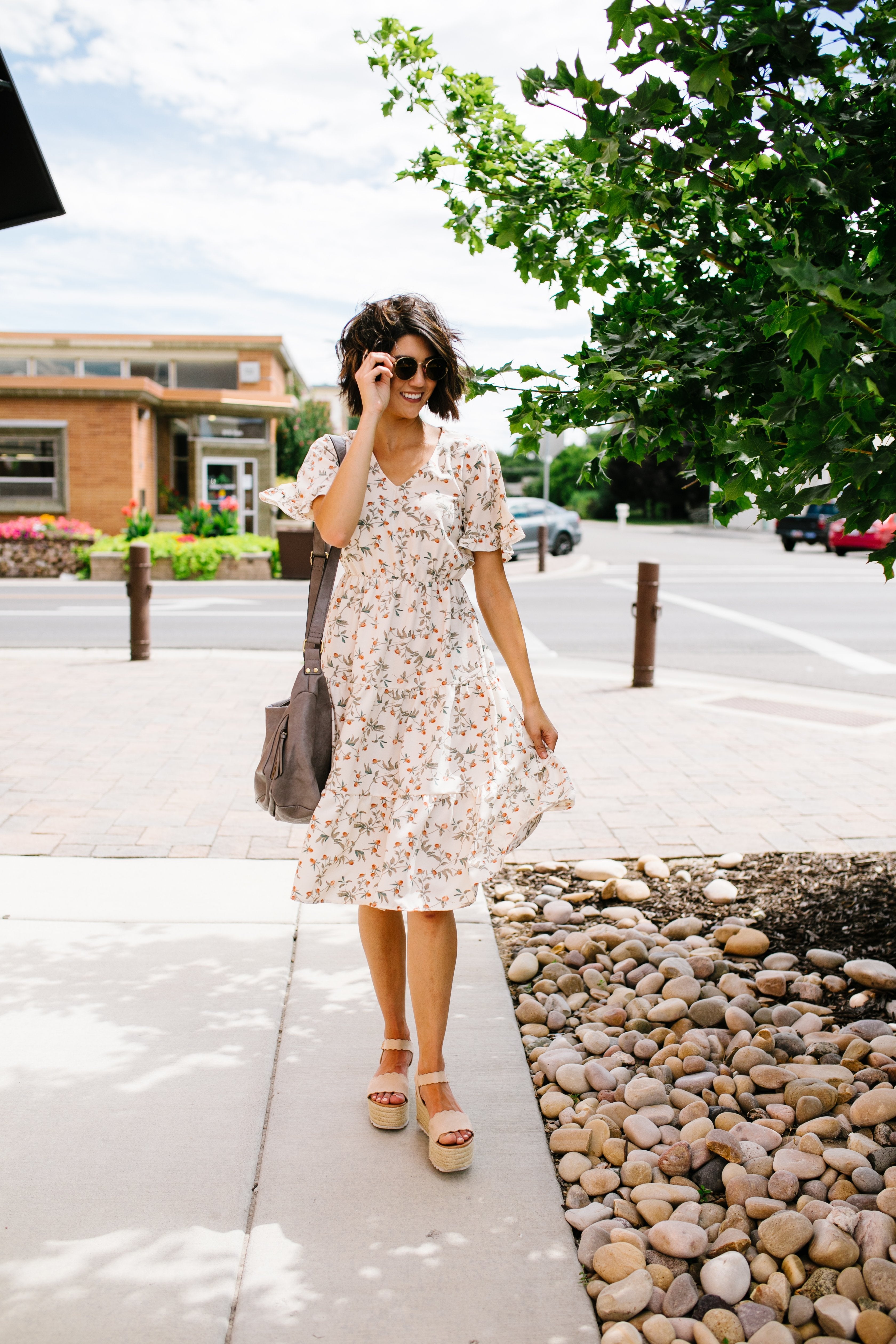 Romantic Rose Bud Midi Dress