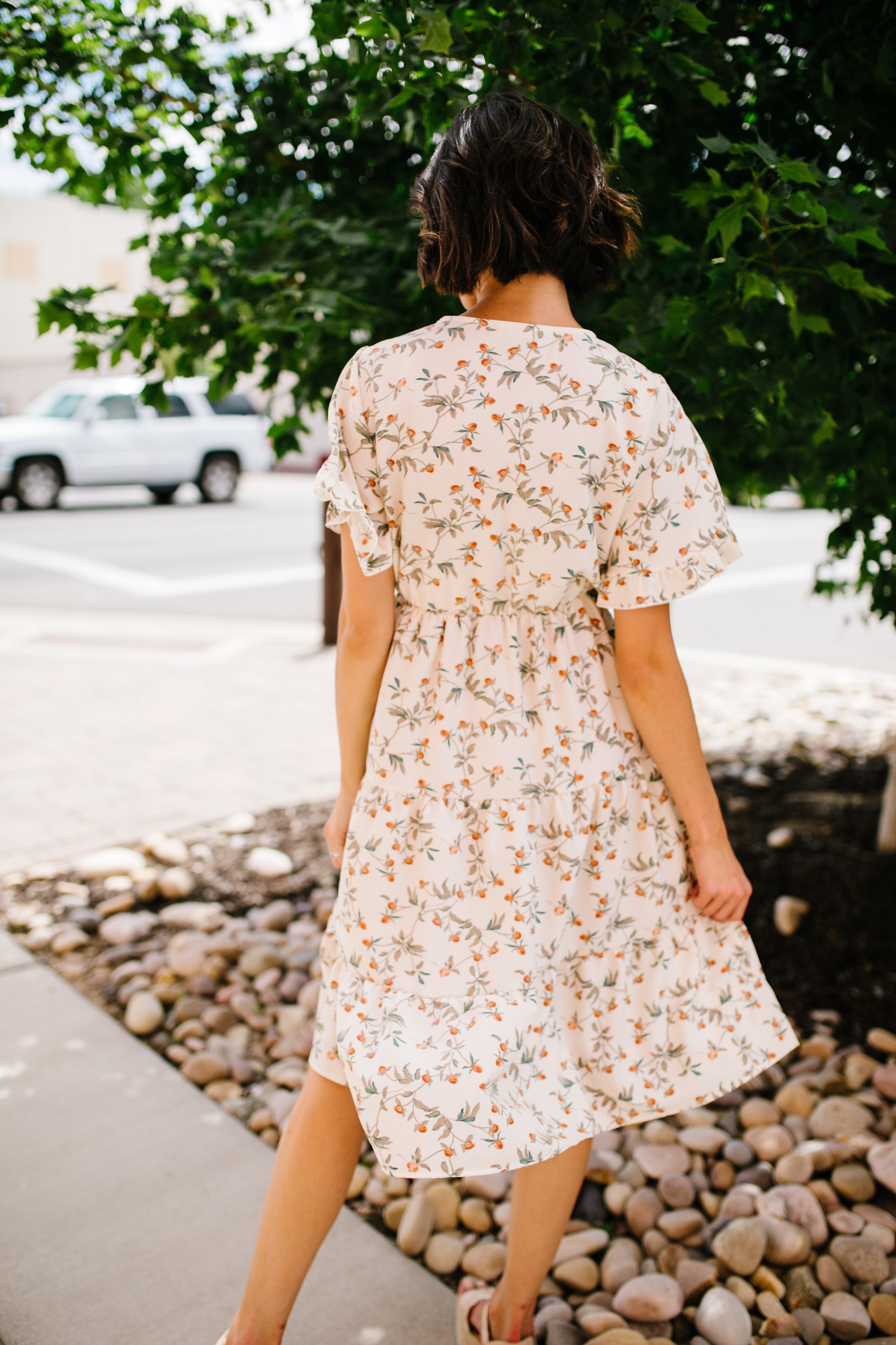Romantic Rose Bud Midi Dress