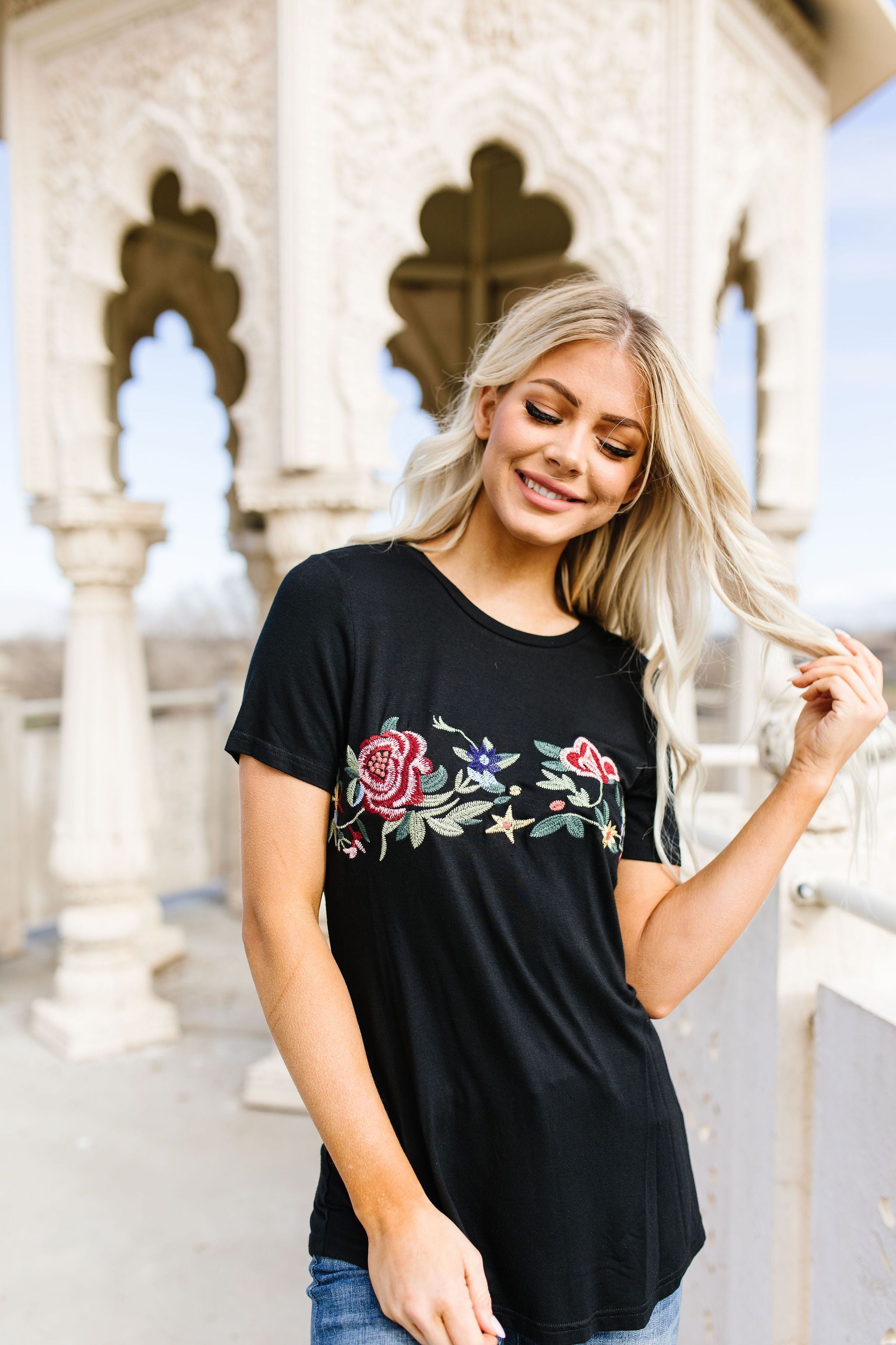 Rooftop Garden Embroidered Tee
