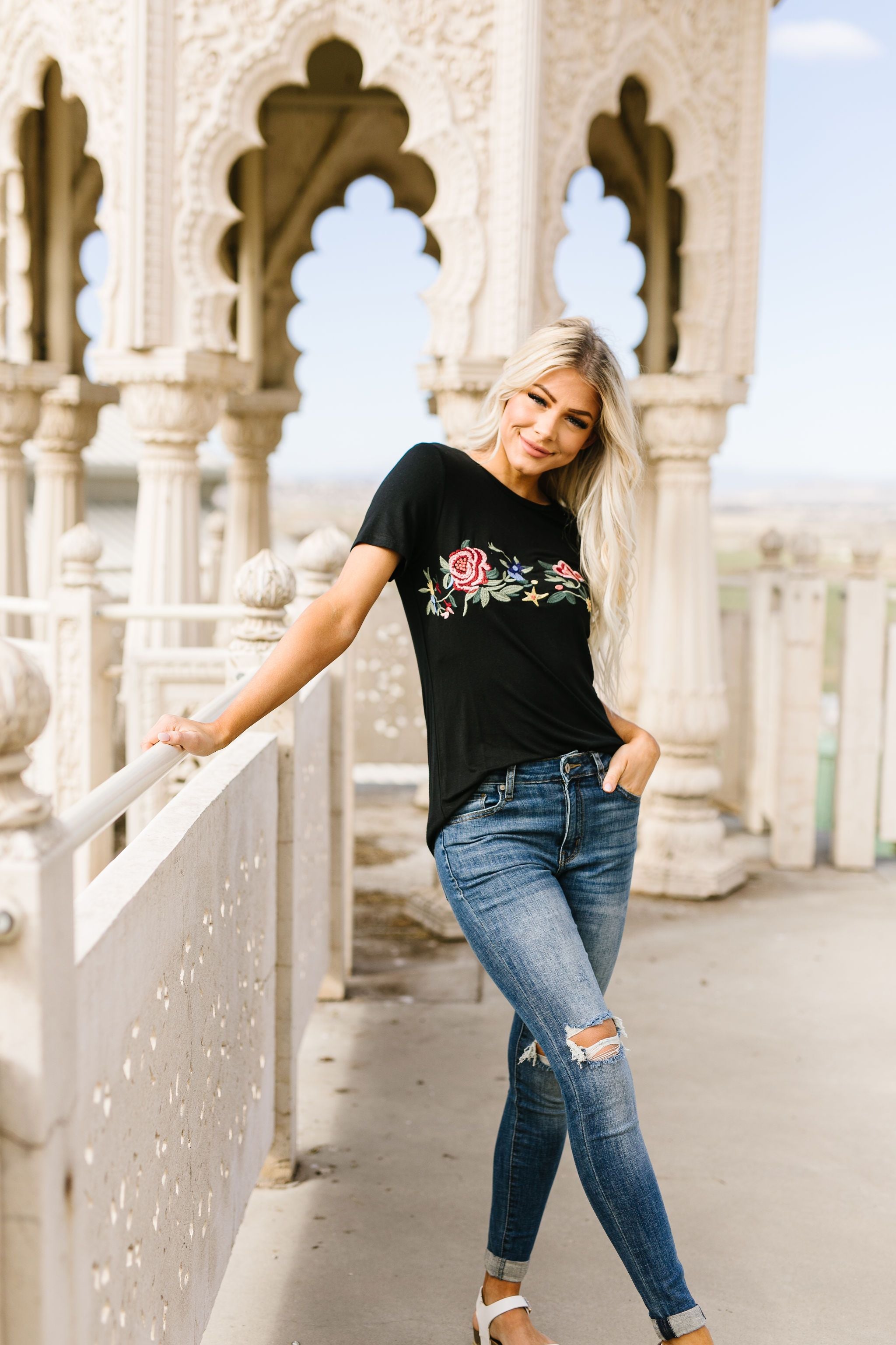 Rooftop Garden Embroidered Tee