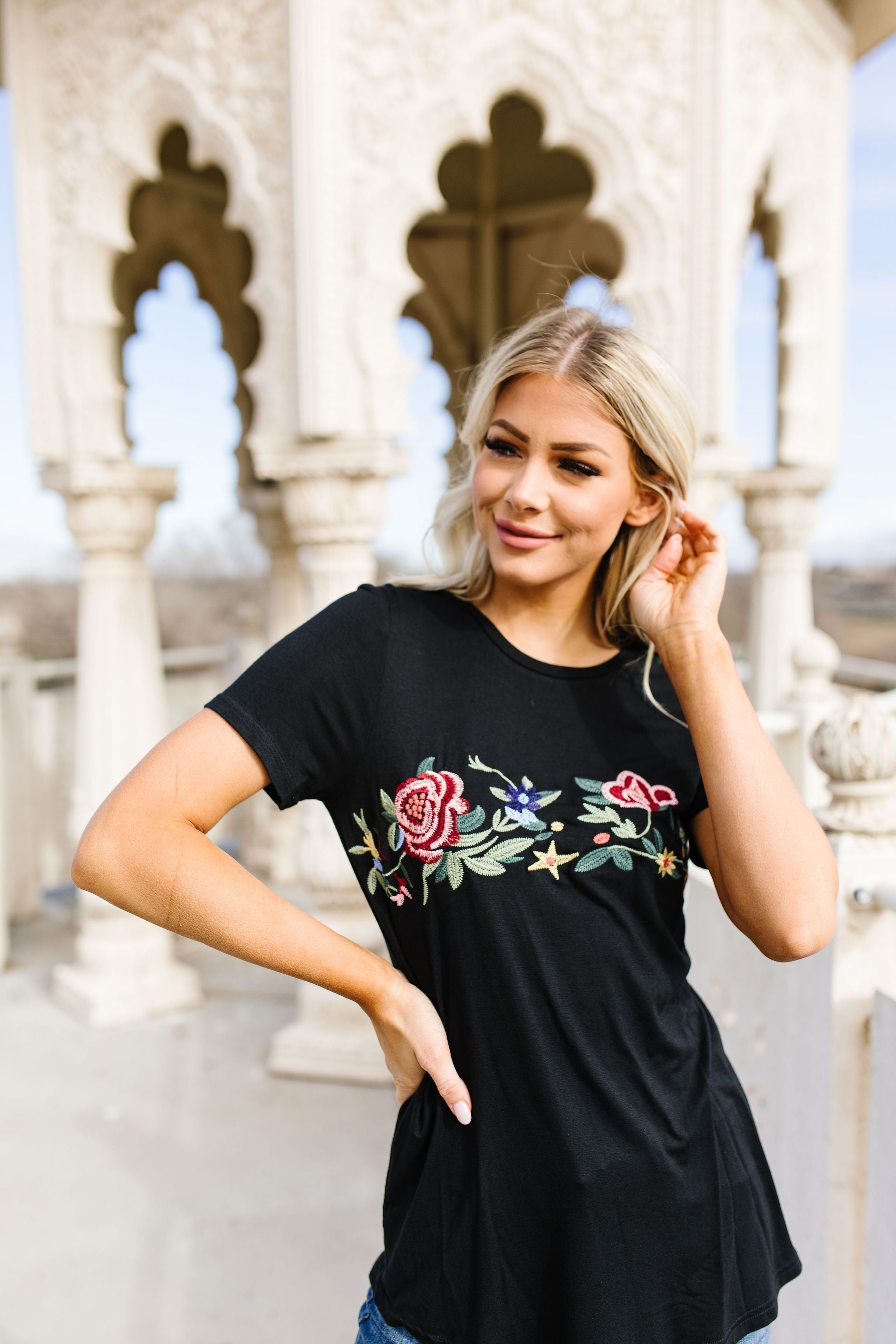 Rooftop Garden Embroidered Tee