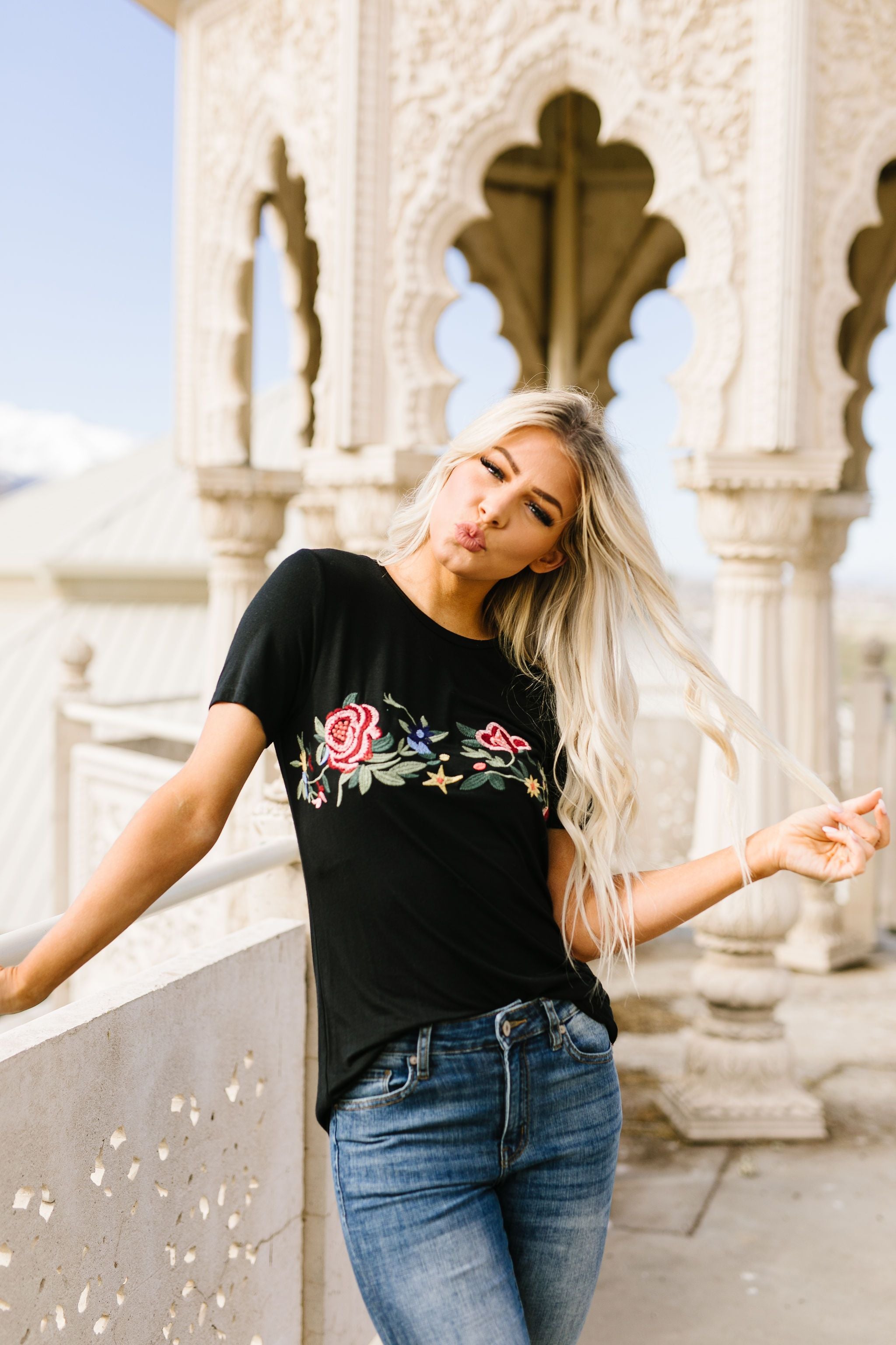 Rooftop Garden Embroidered Tee