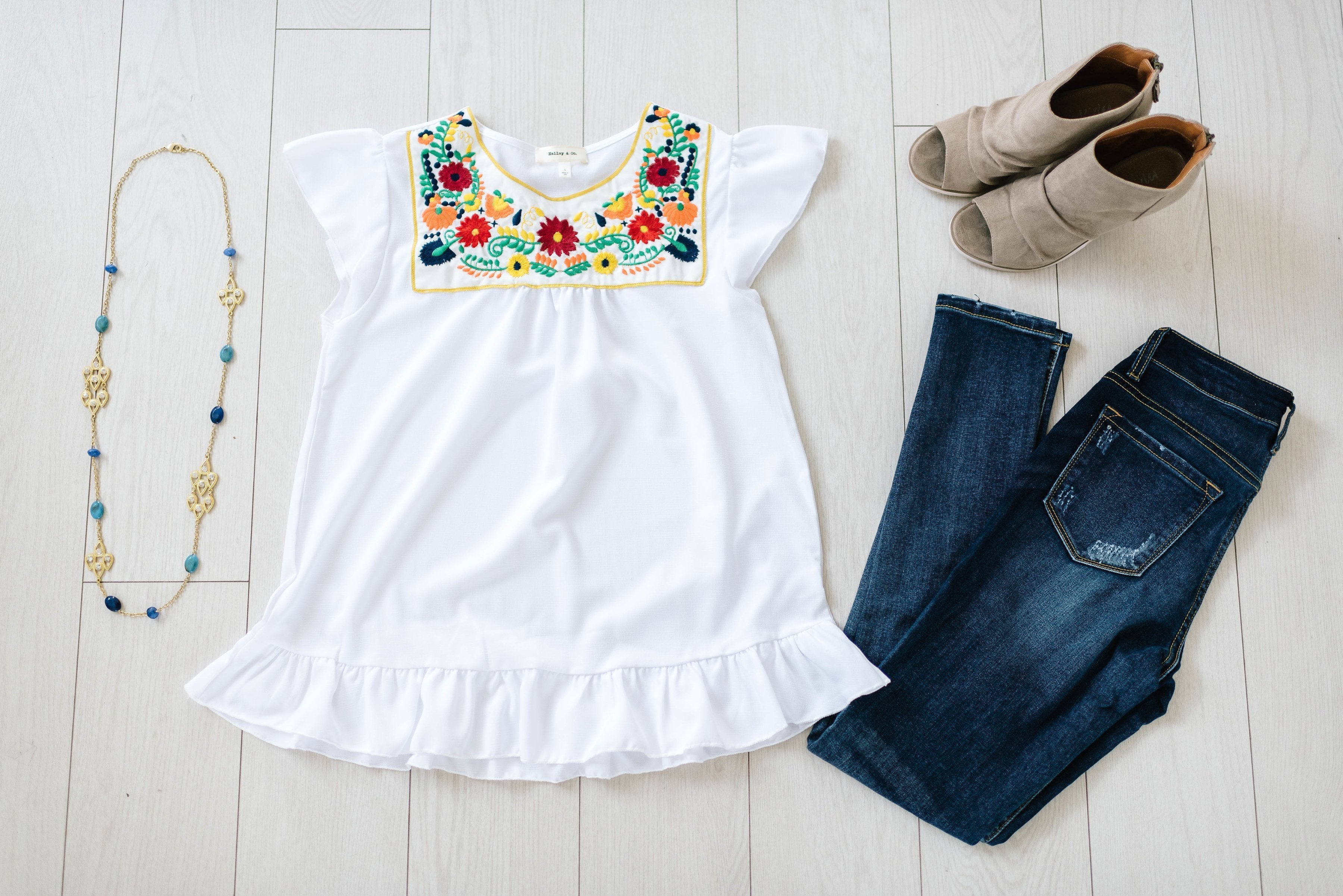 Rosario White Embroidered Top