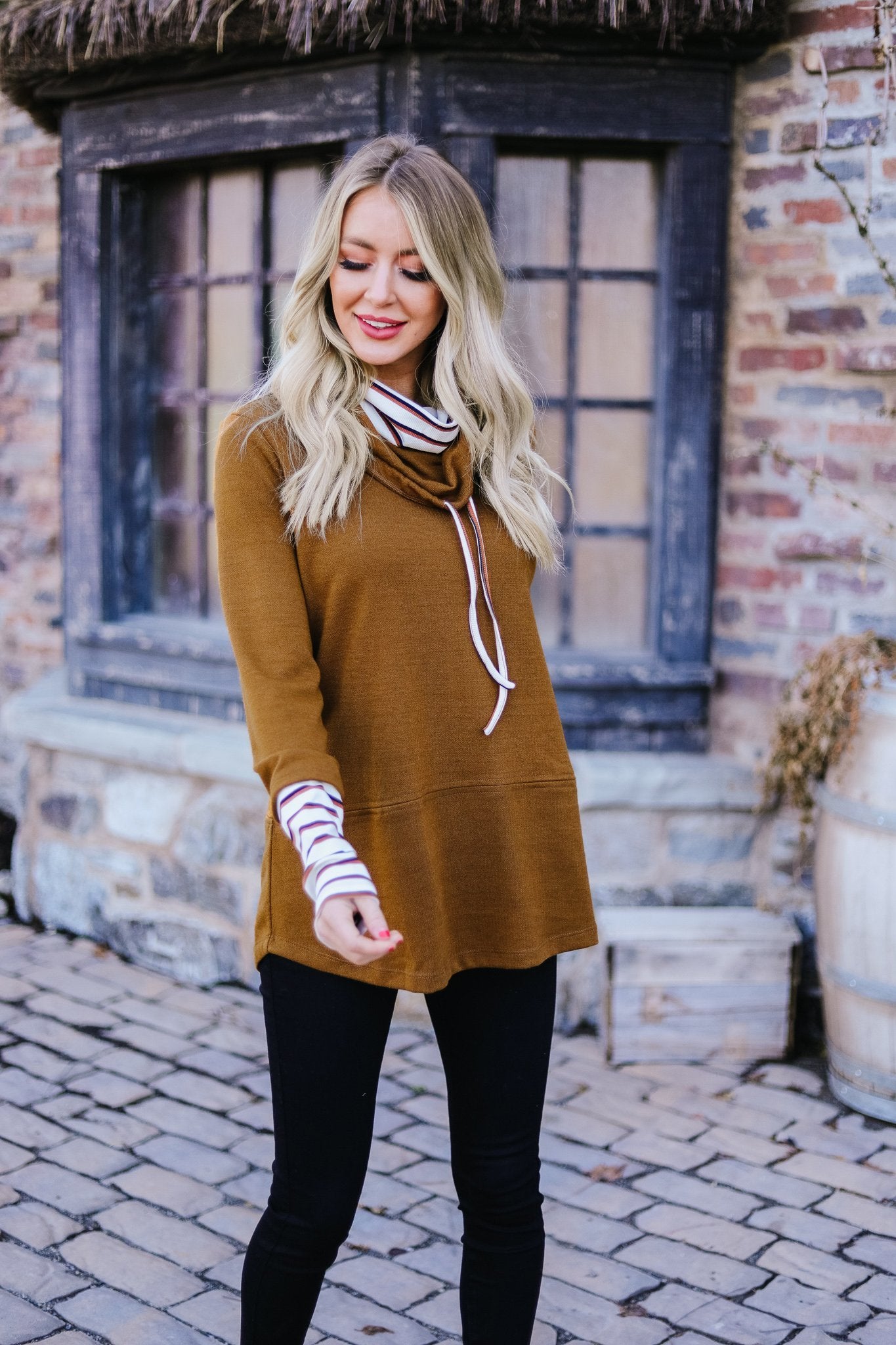 Rustic Comfort Striped Contrast Pullover