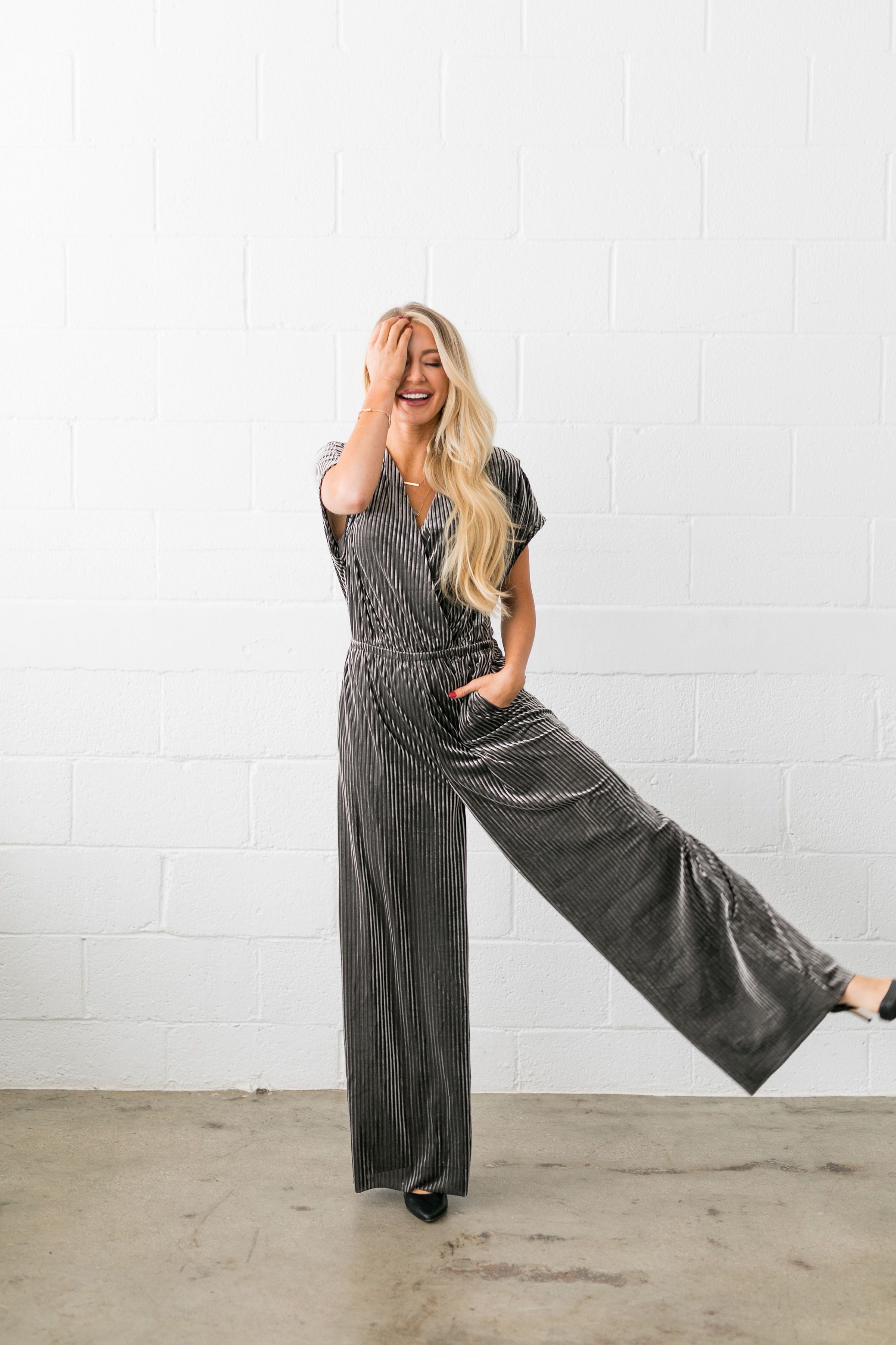 See And Be Seen Velvet Jumpsuit - ALL SALES FINAL