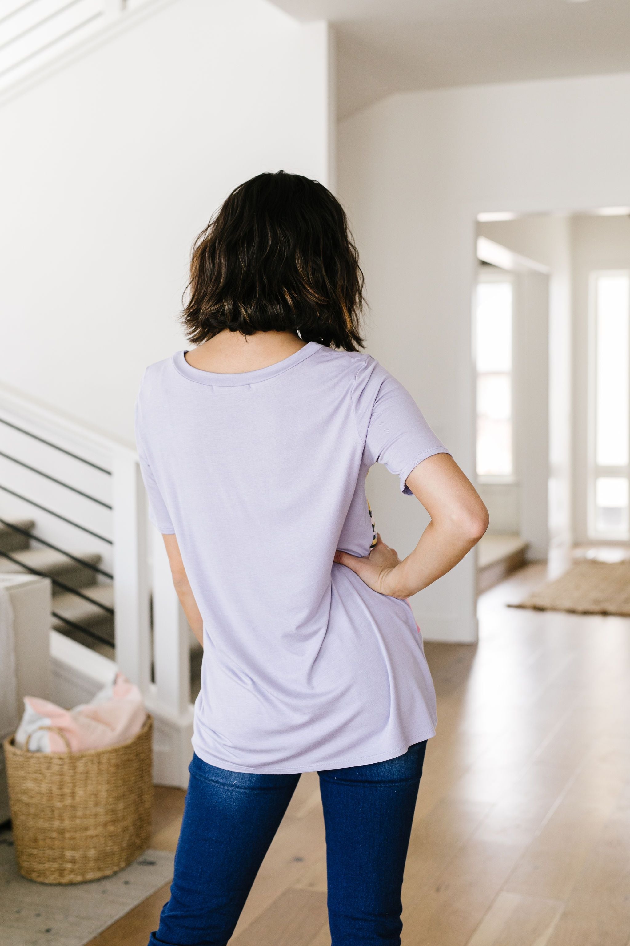 Sherbet Leopard Colorblock Top