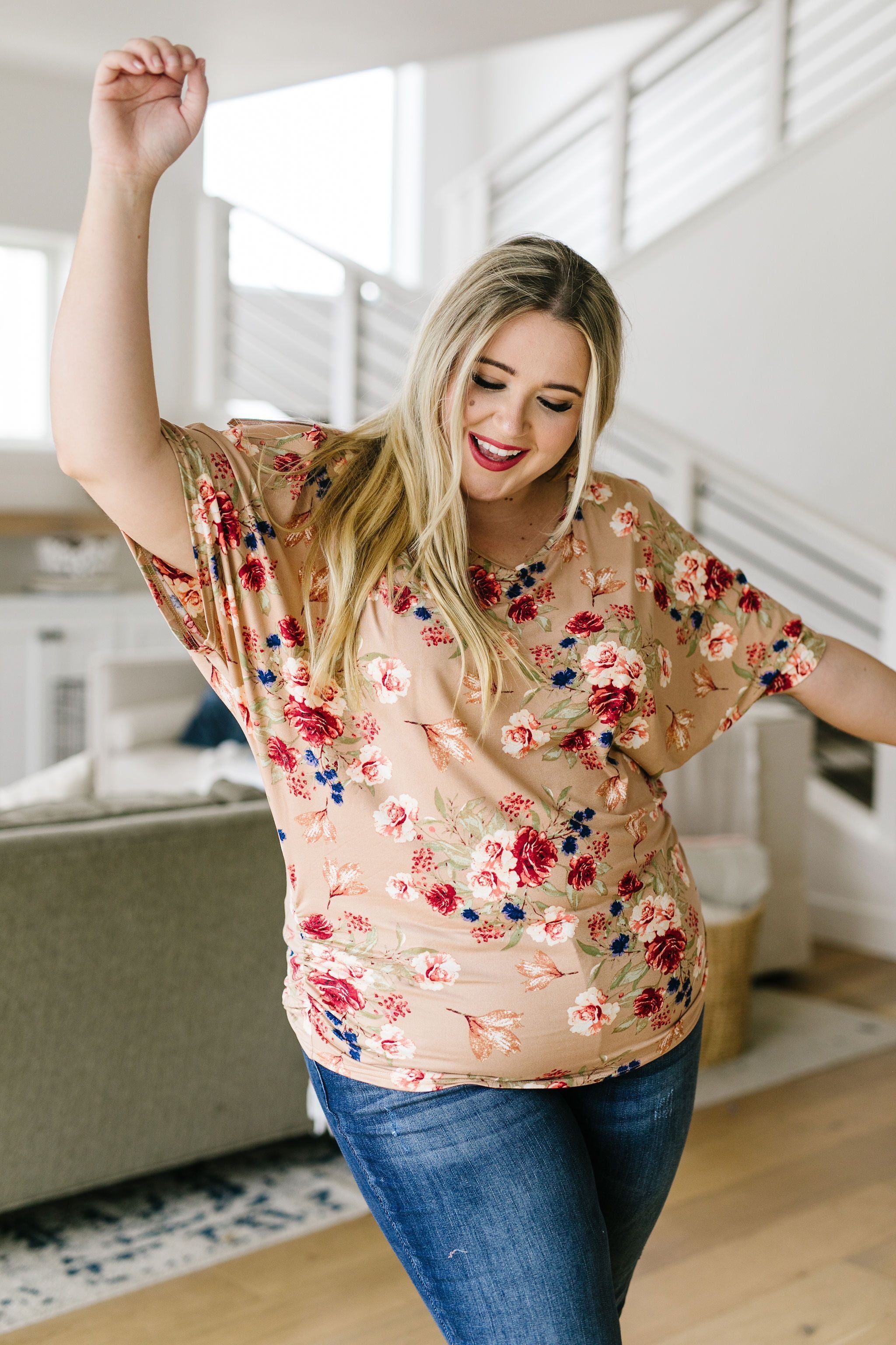 Shirred Delight Floral Top