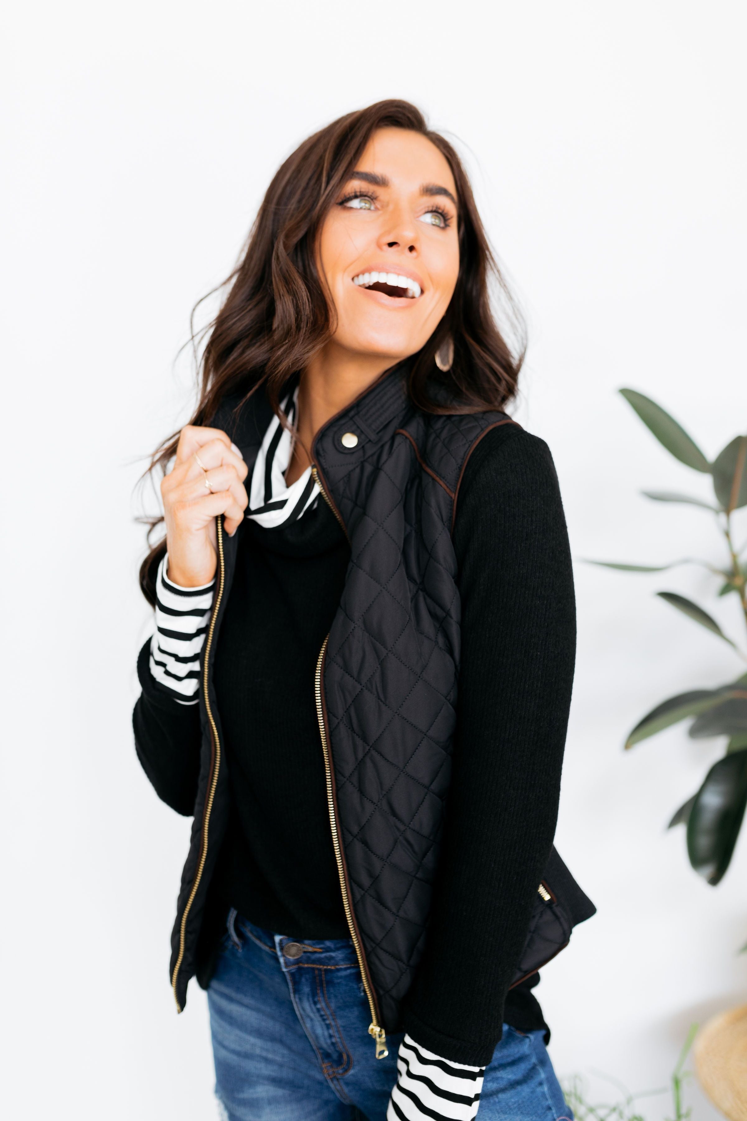 Shy Stripes Cowl Neck Top
