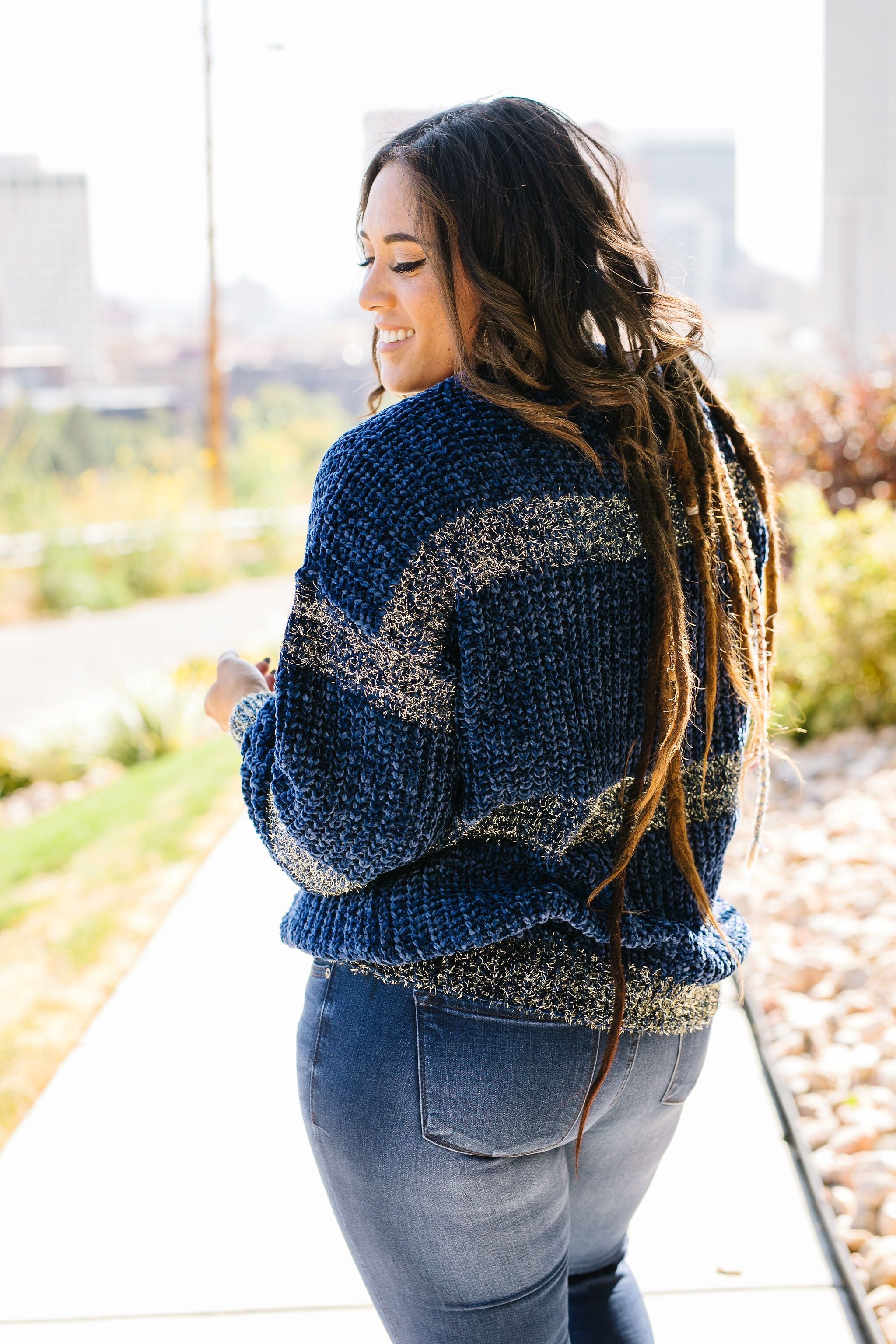 Silver Streak Striped Sweater