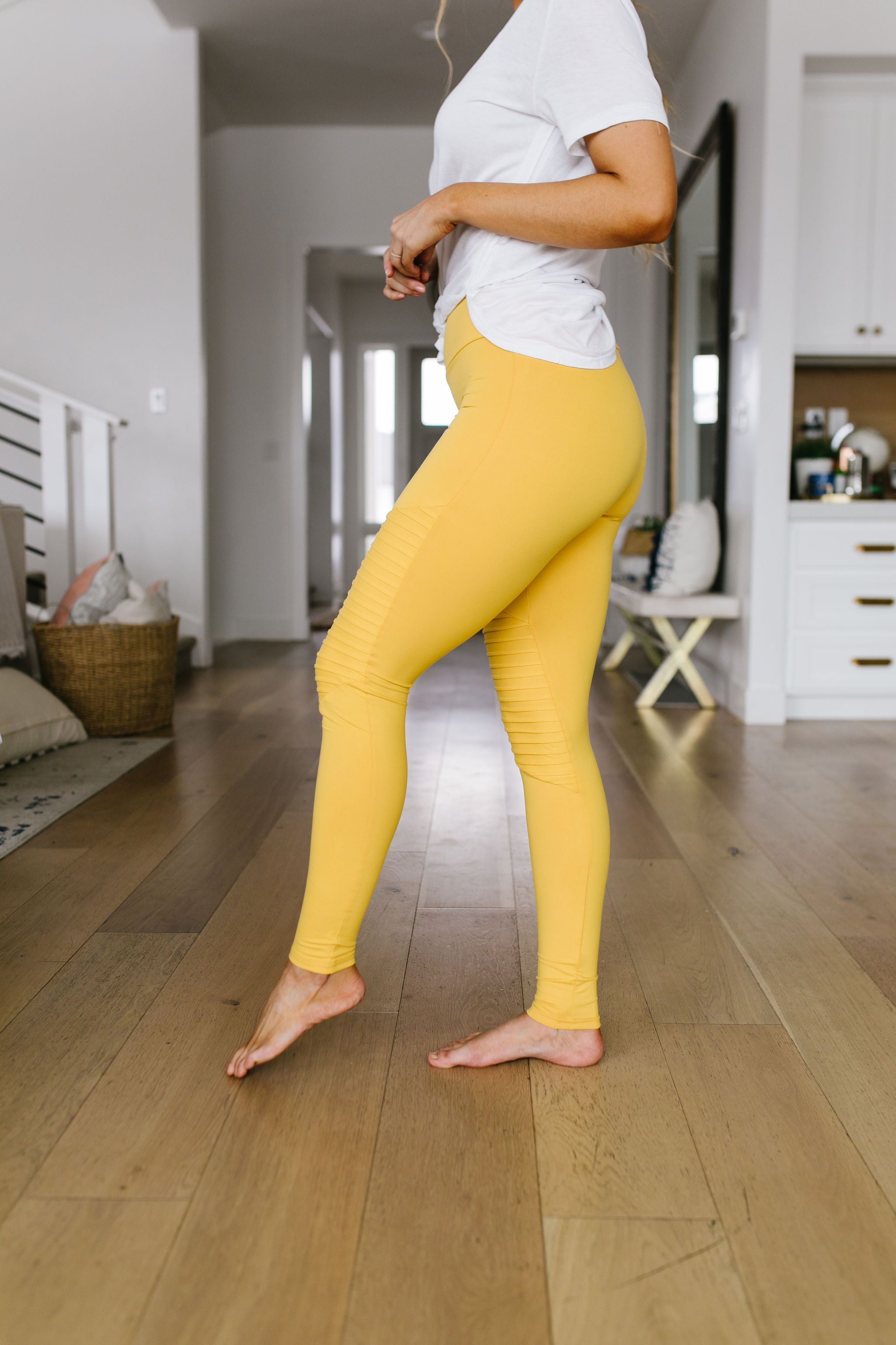Soft As Butter Moto Leggings In Yellow