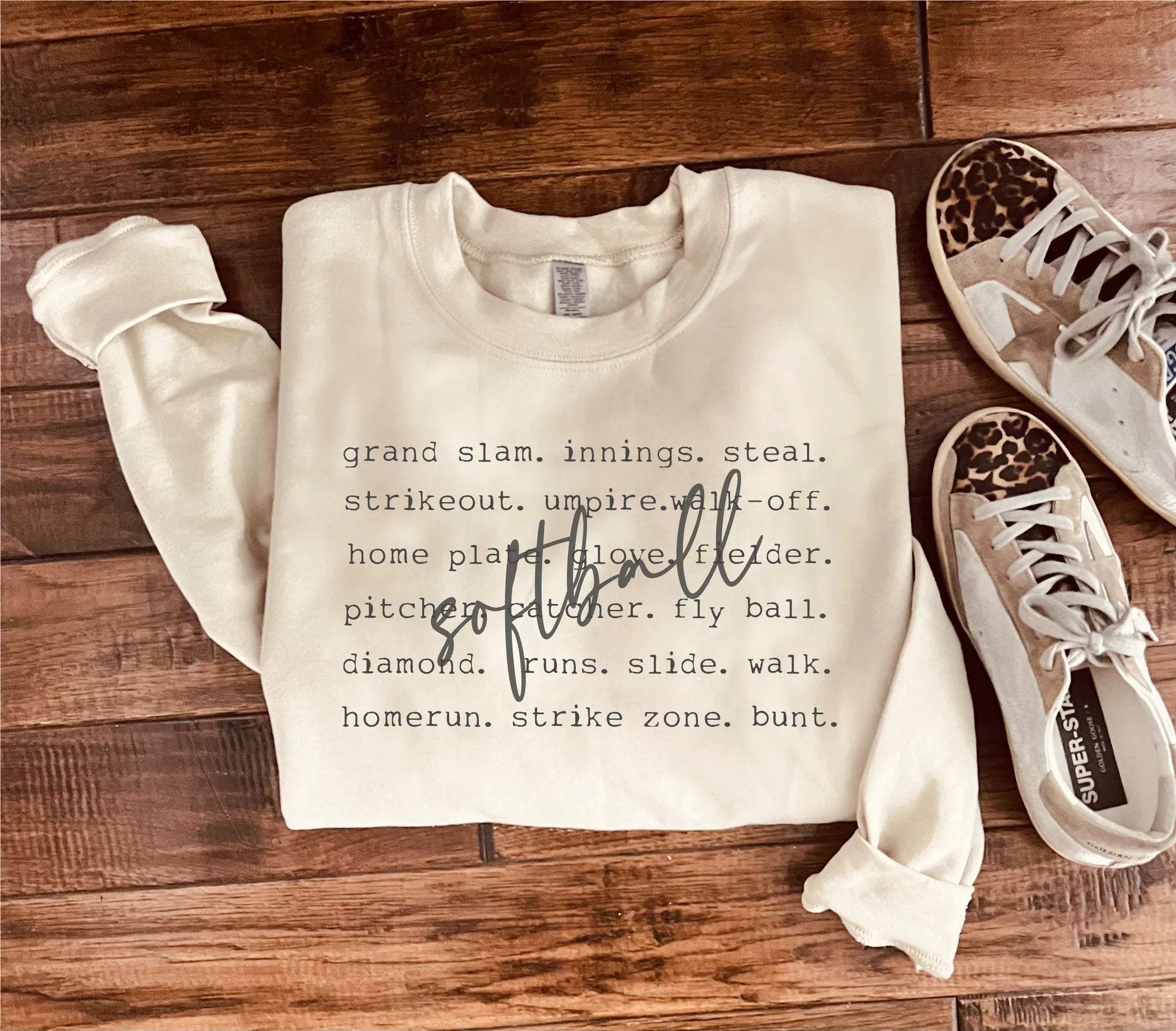PREORDER: Softball Words Sweatshirt in Two Colors