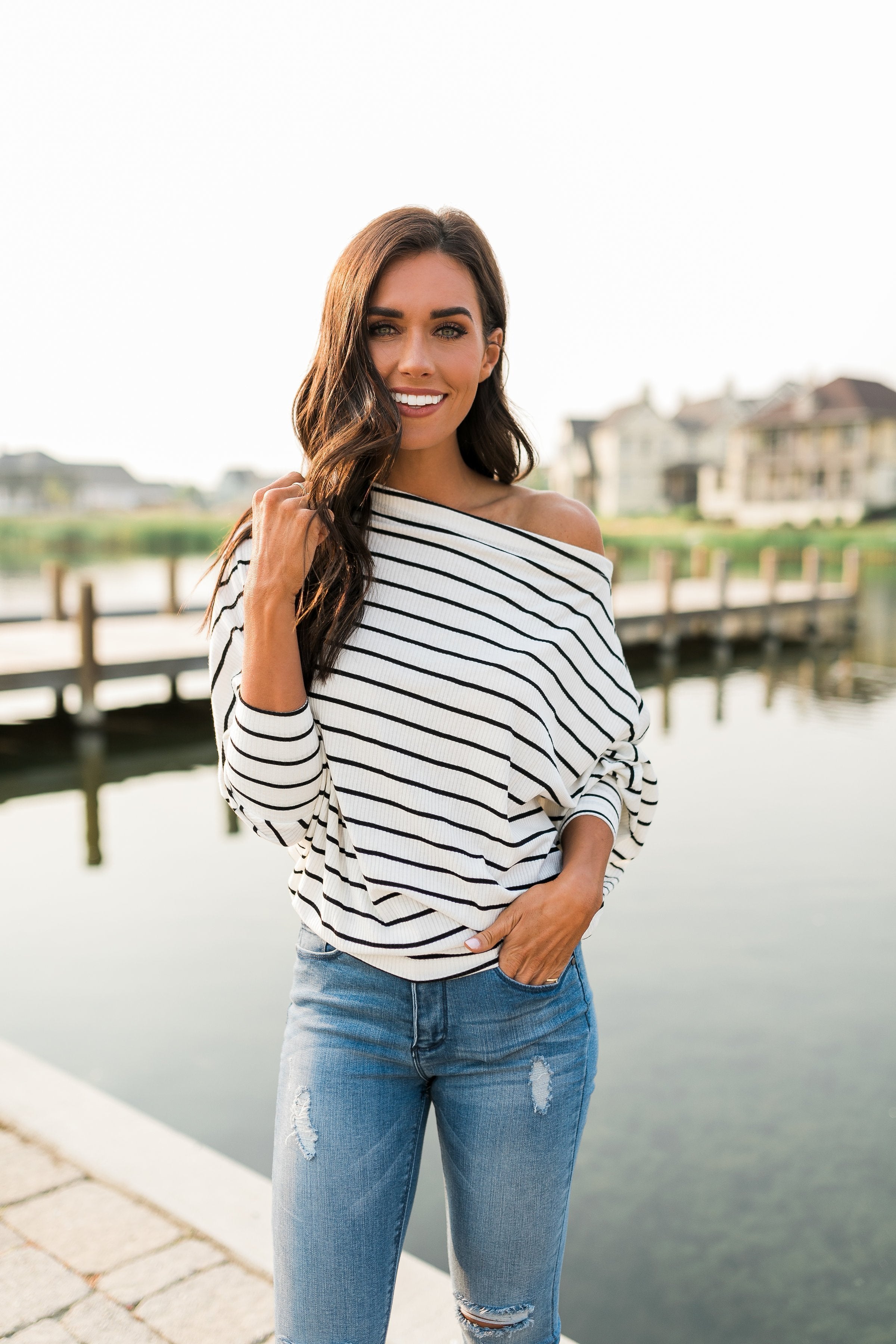 Soho White + Black Stripes