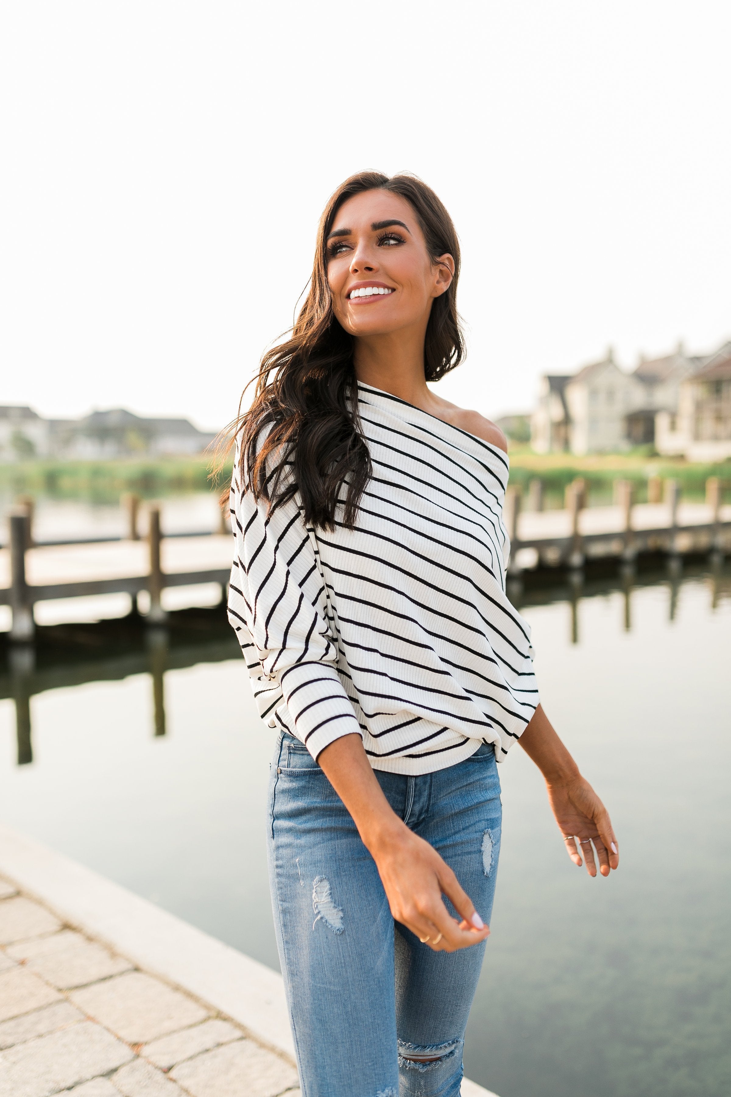 Soho White + Black Stripes