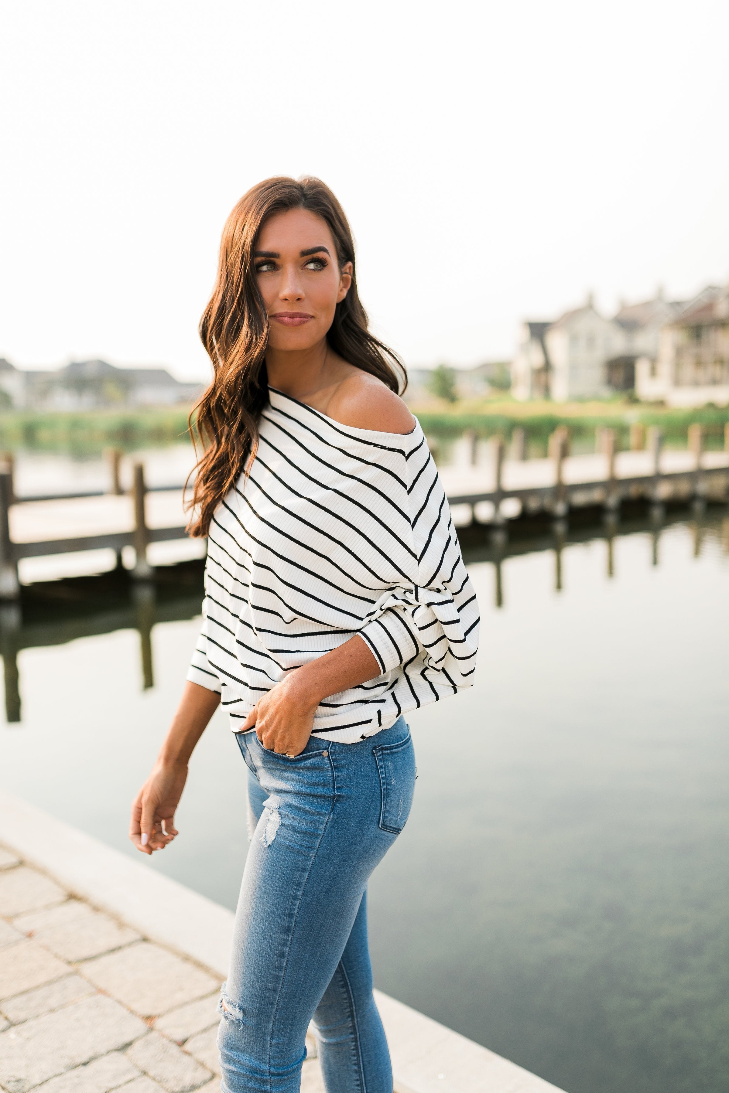 Soho White + Black Stripes