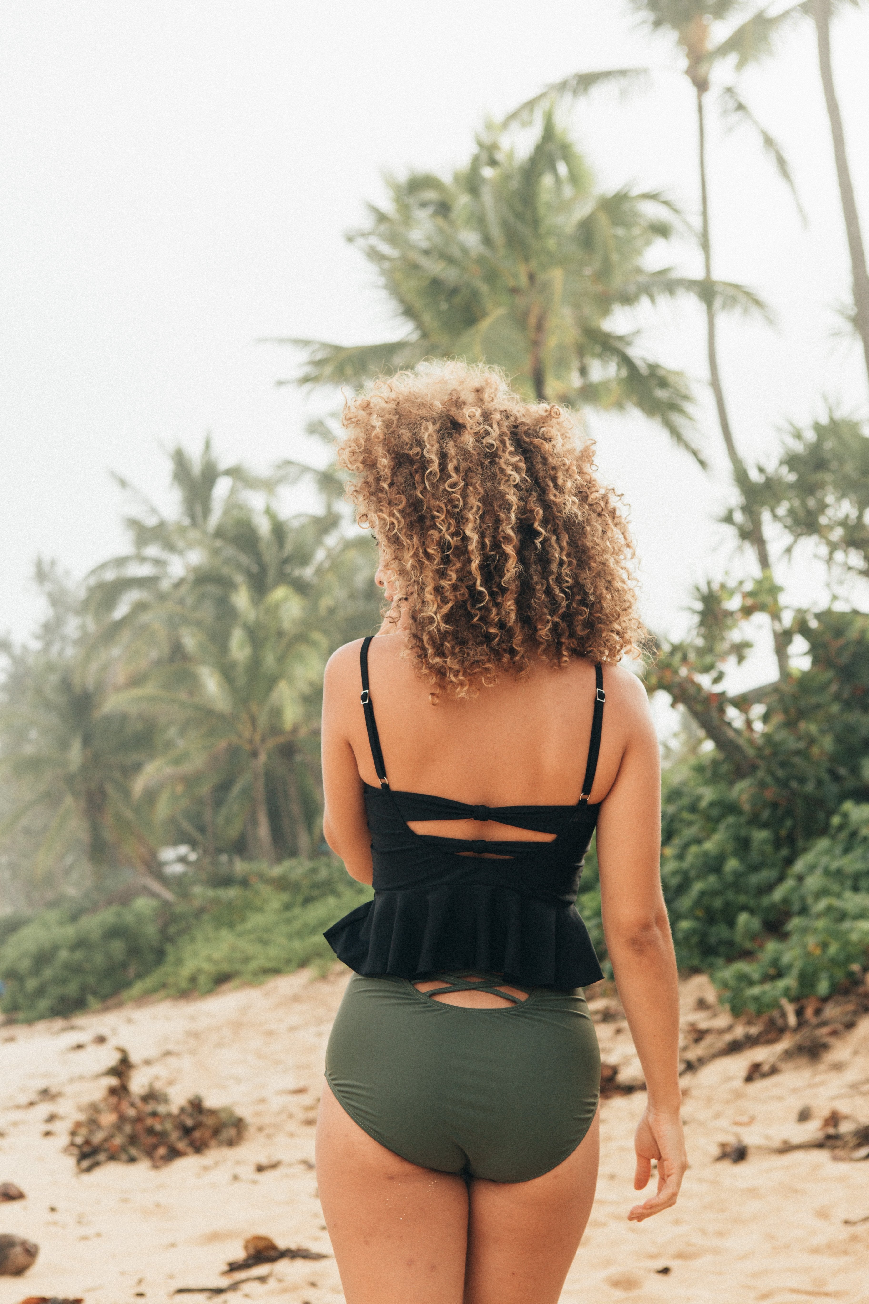 Solid Olive Criss Cross Bottoms