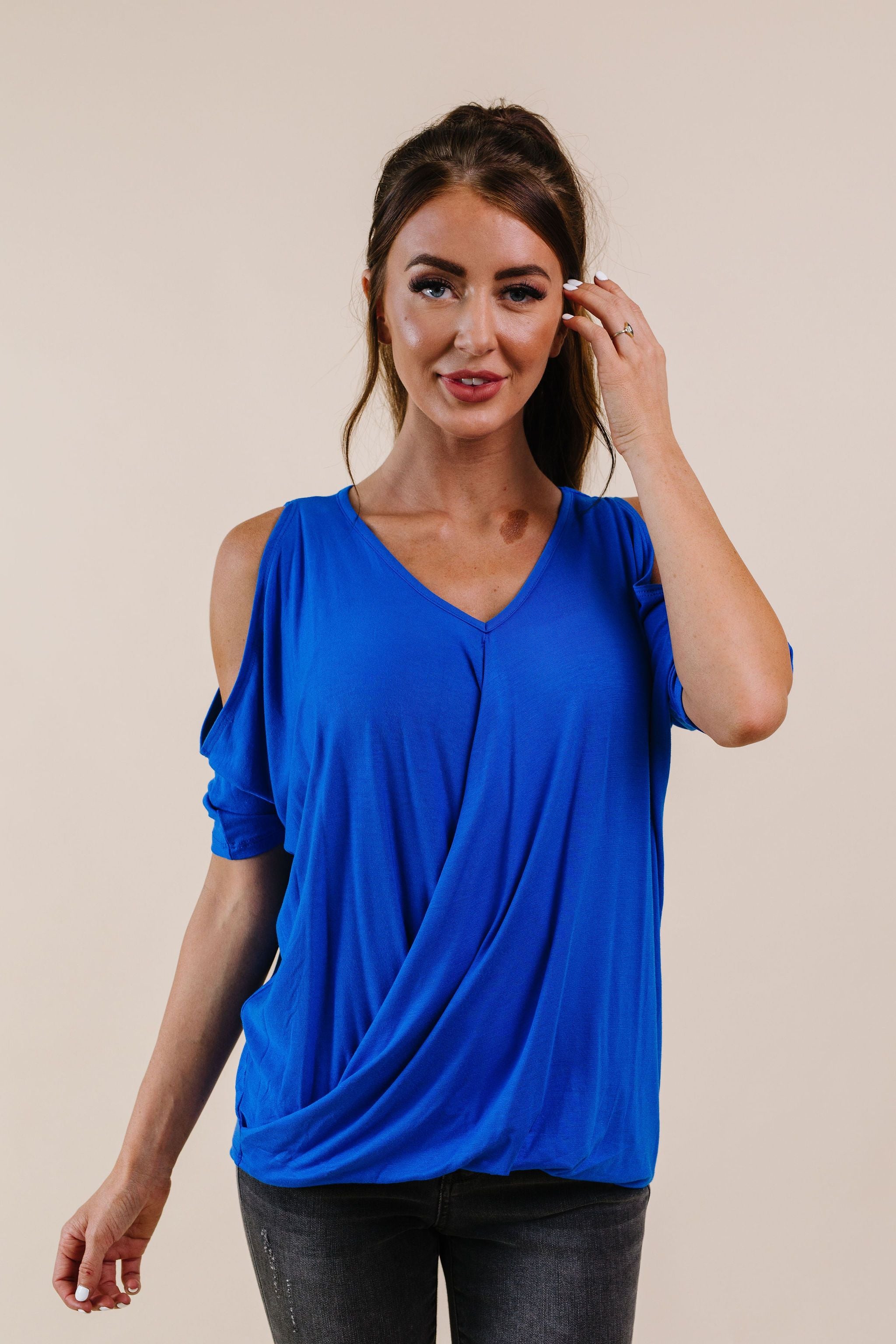 Split The Check Top In Blue