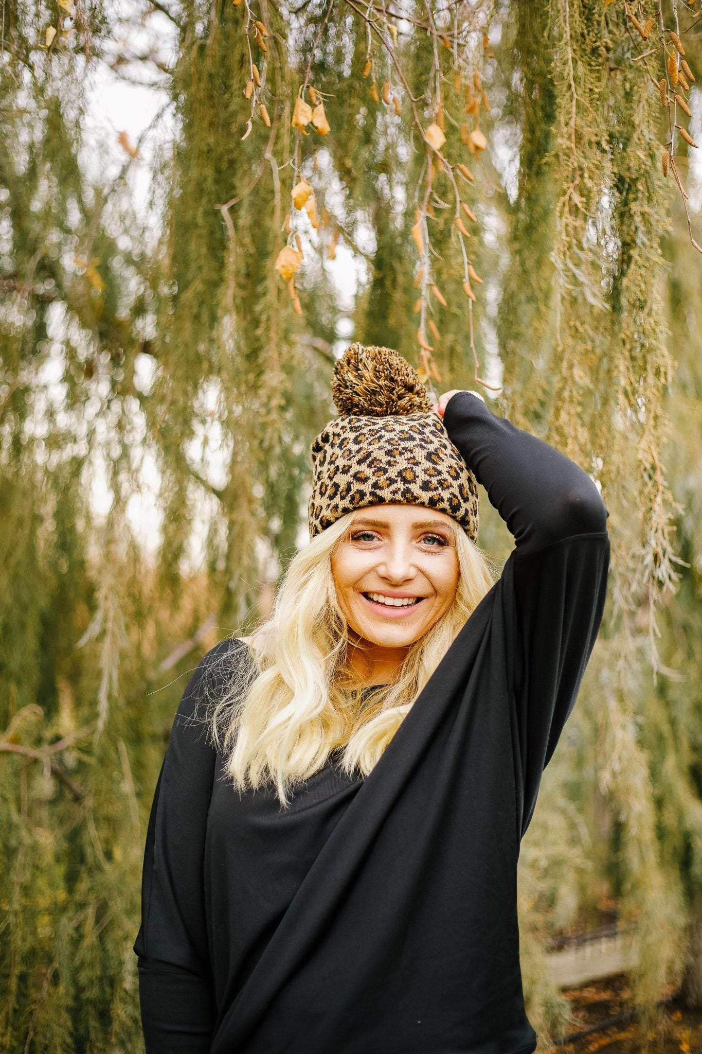 Spotted Pom Pom Beanie