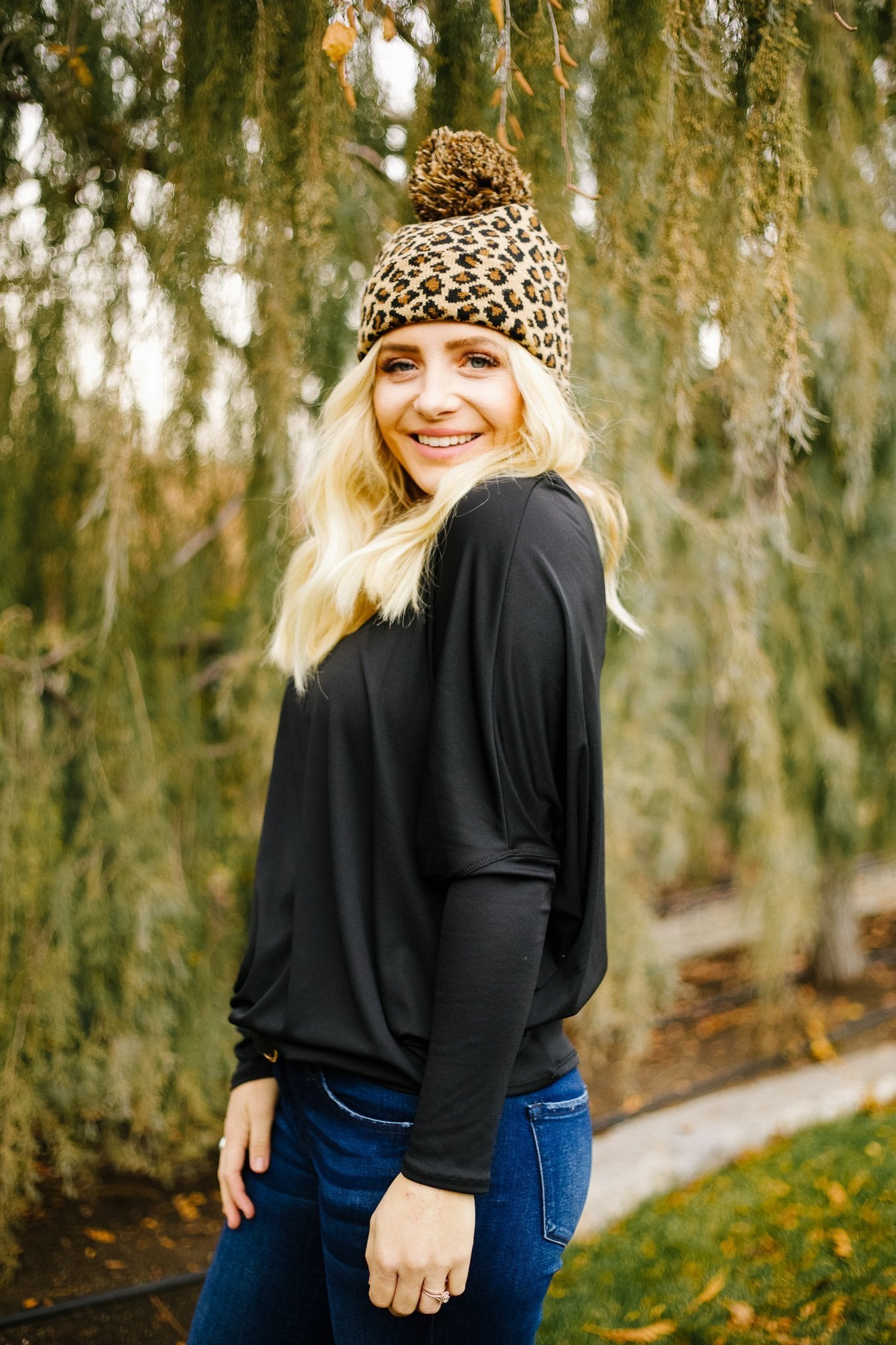 Spotted Pom Pom Beanie