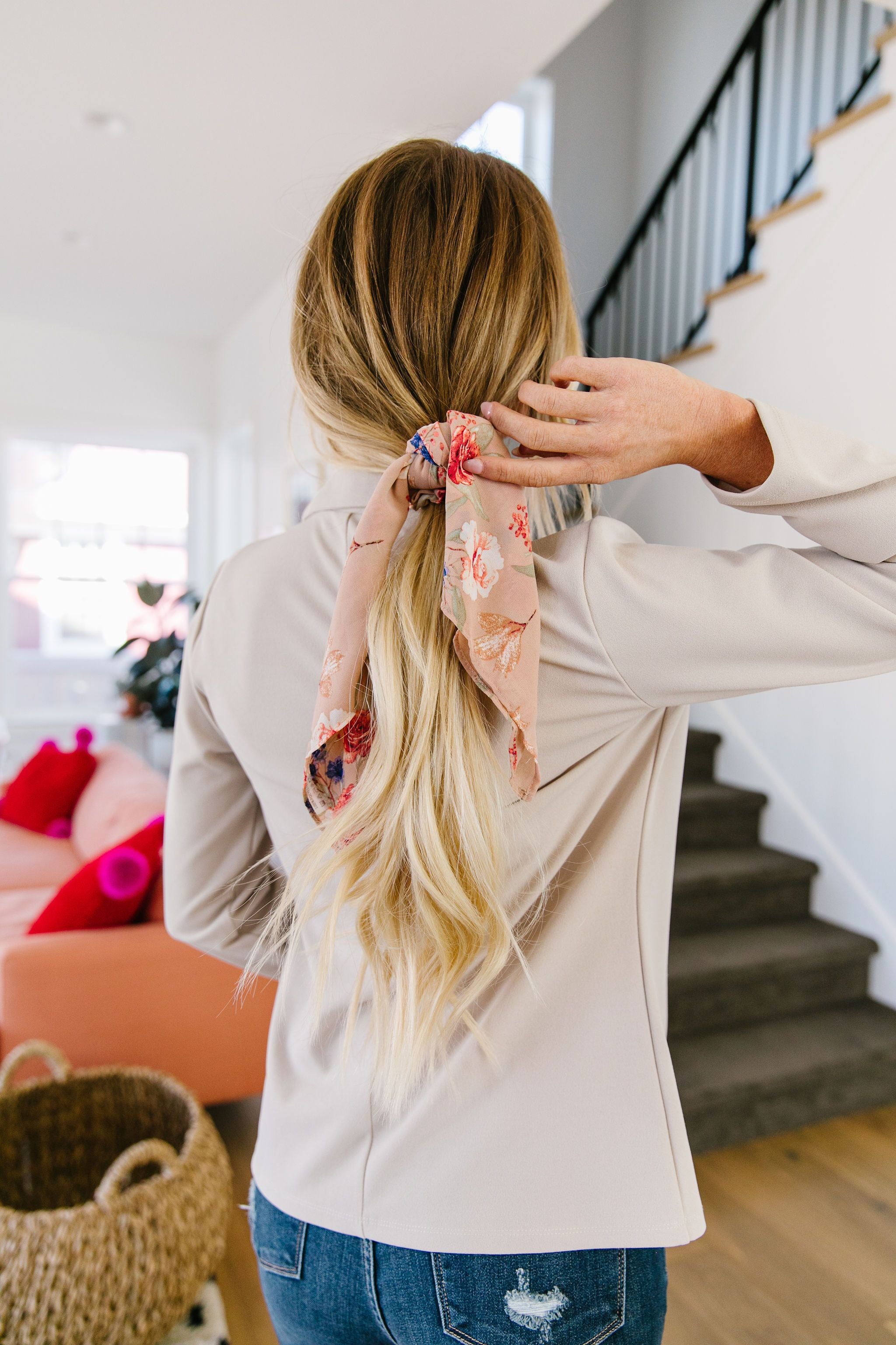 Spring Fling Floral Tying Scrunchie