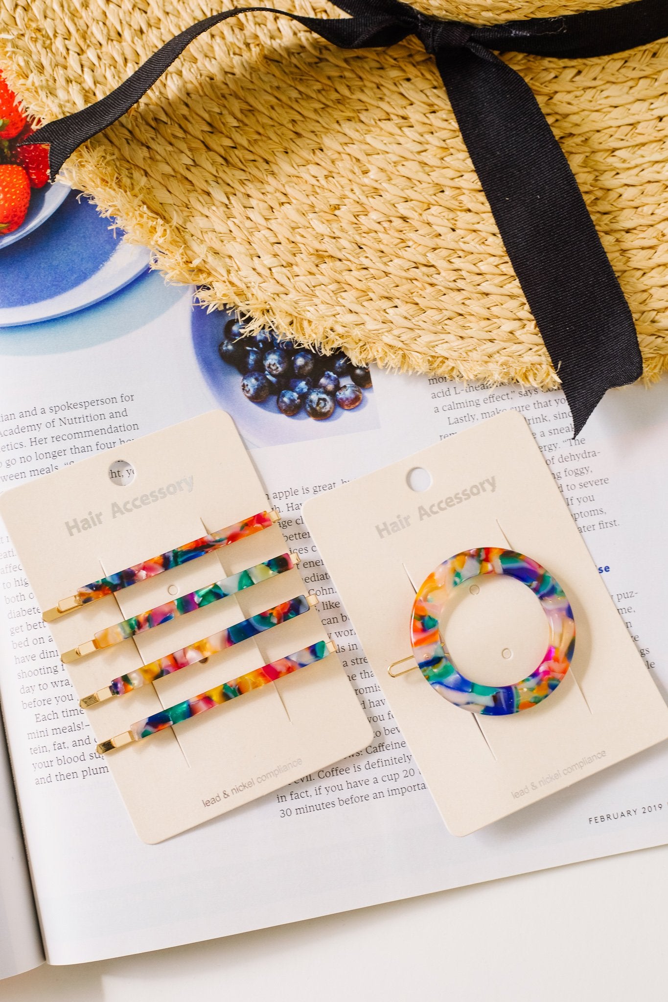 Stained Glass Straight Hair Pins