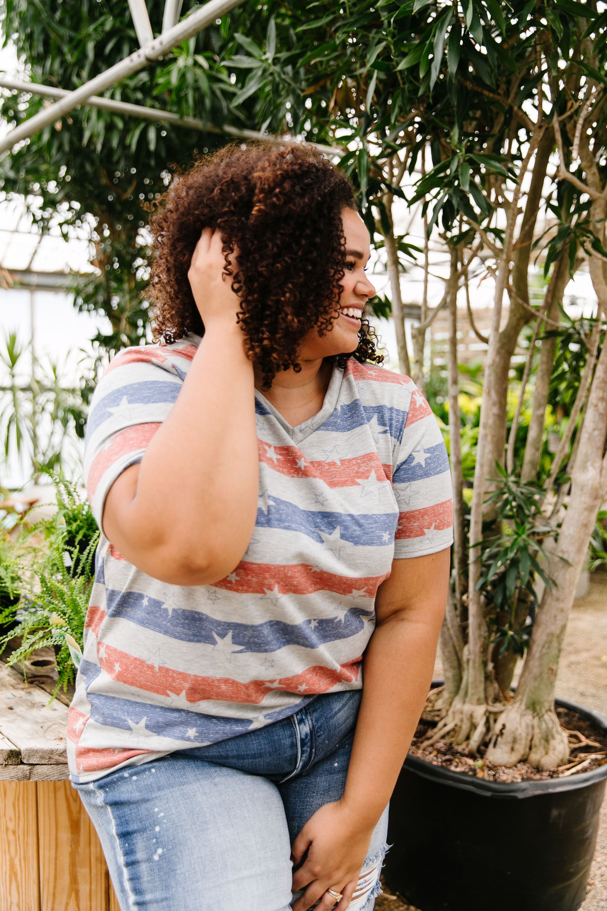 Stars On Stripes V-Neck