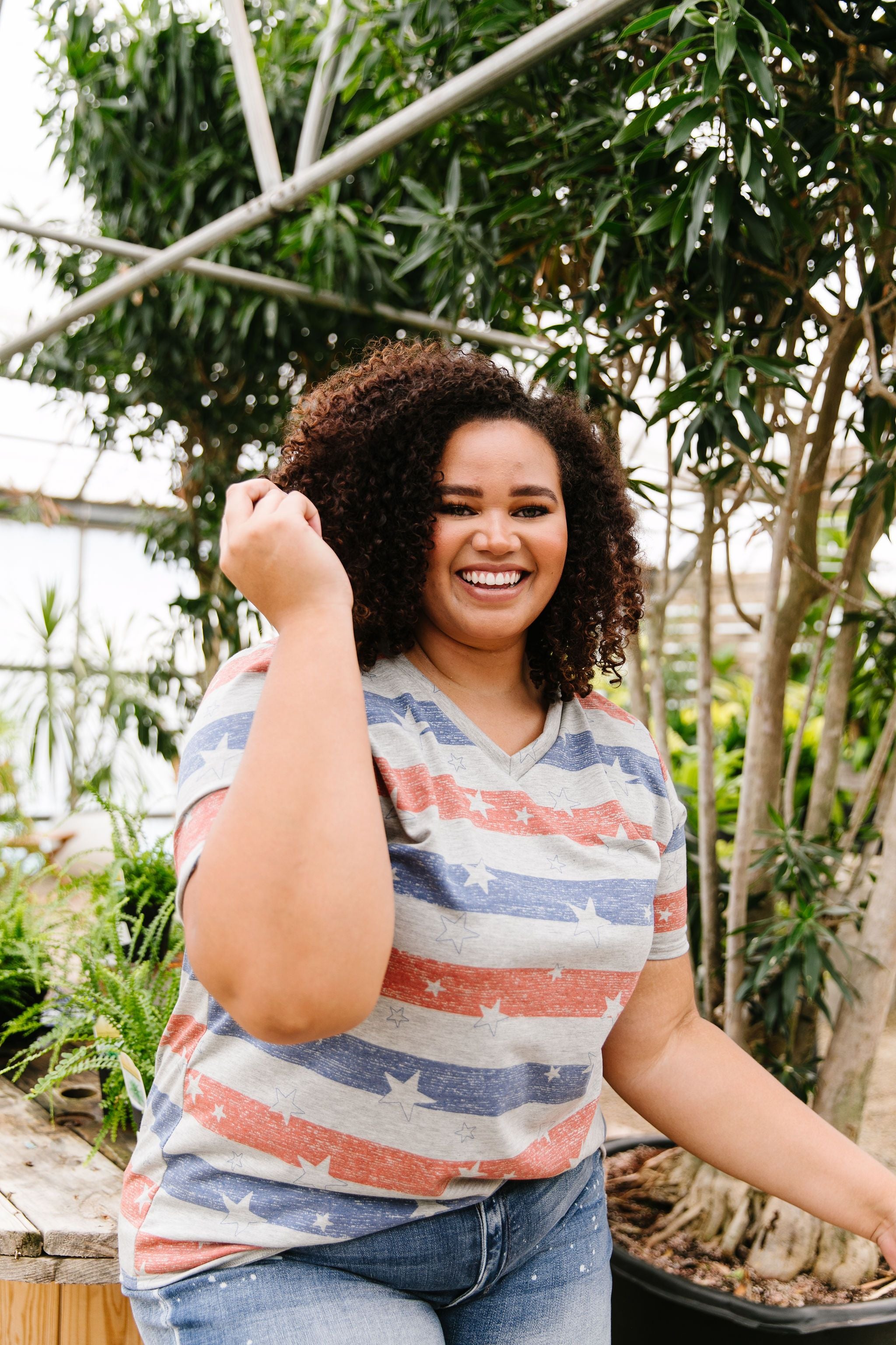 Stars On Stripes V-Neck