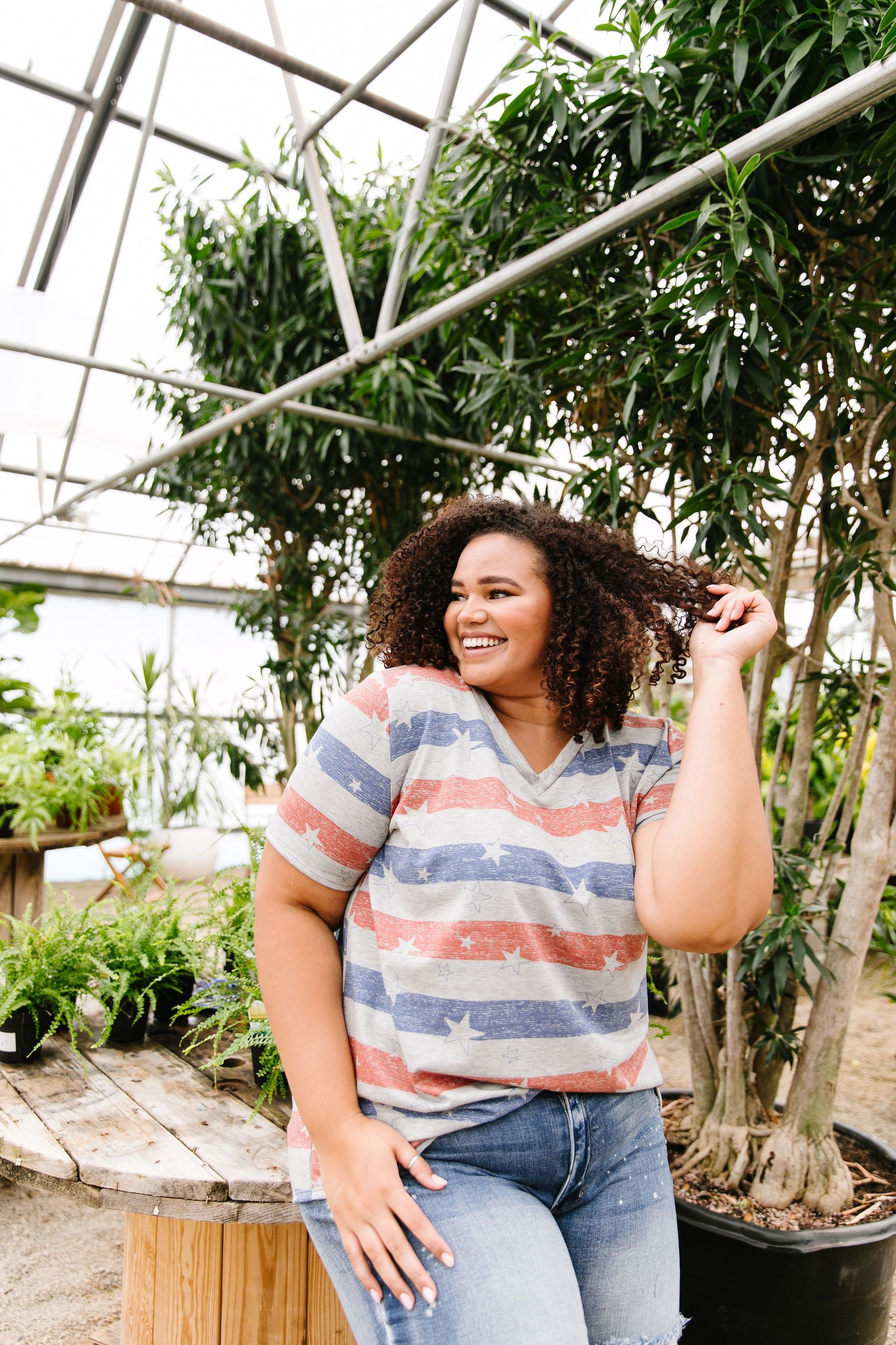 Stars On Stripes V-Neck