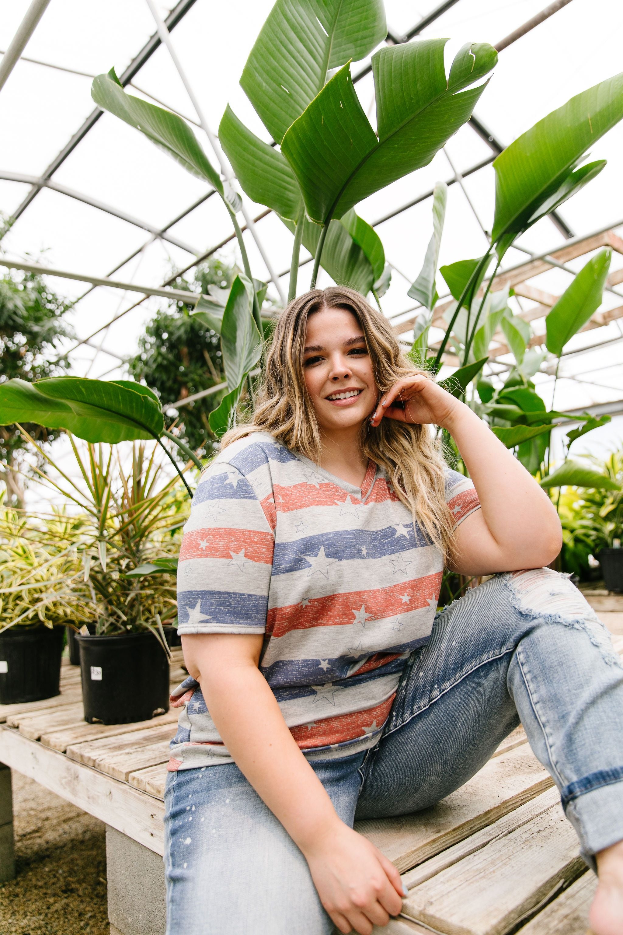 Stars On Stripes V-Neck