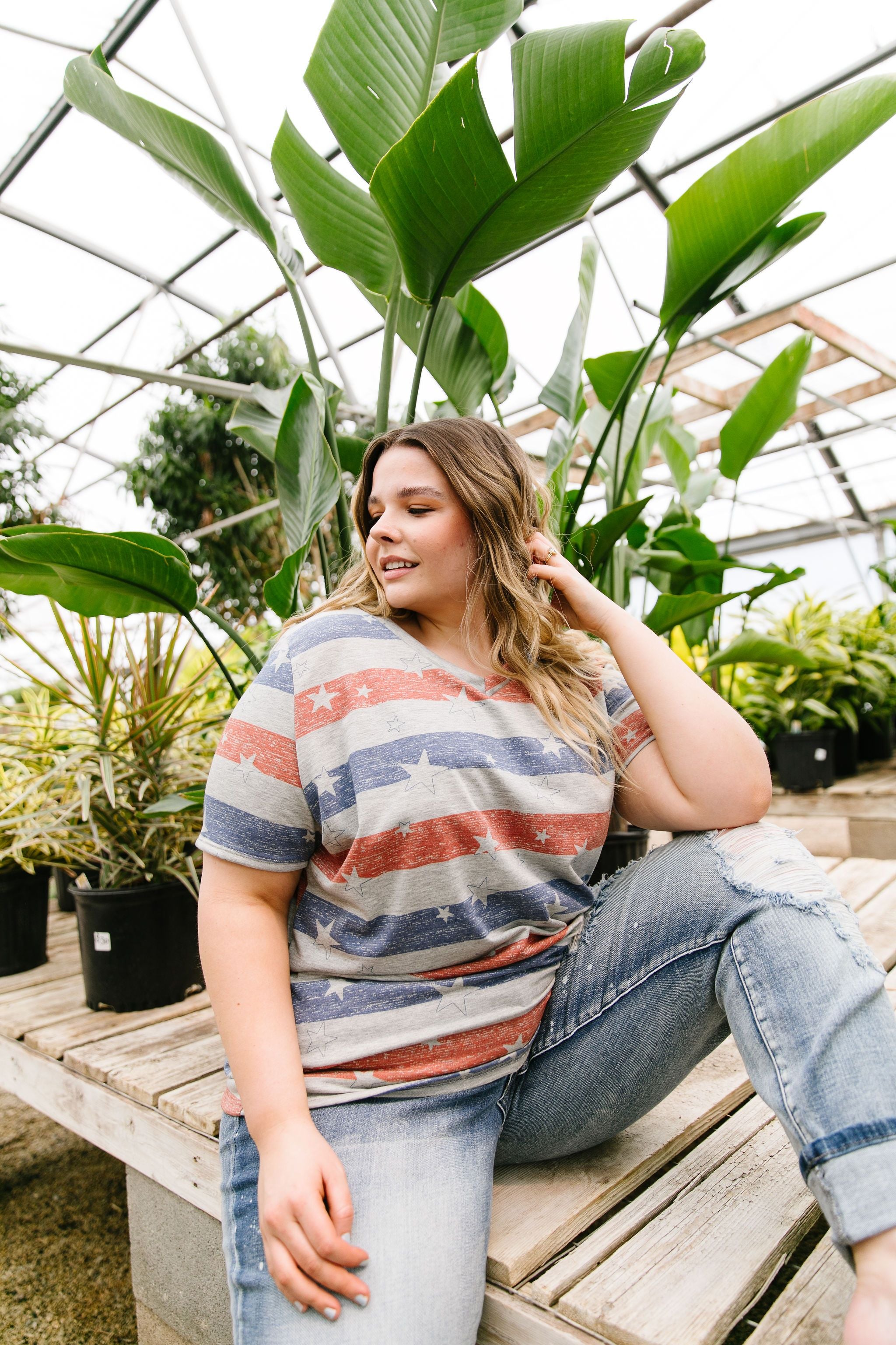 Stars On Stripes V-Neck