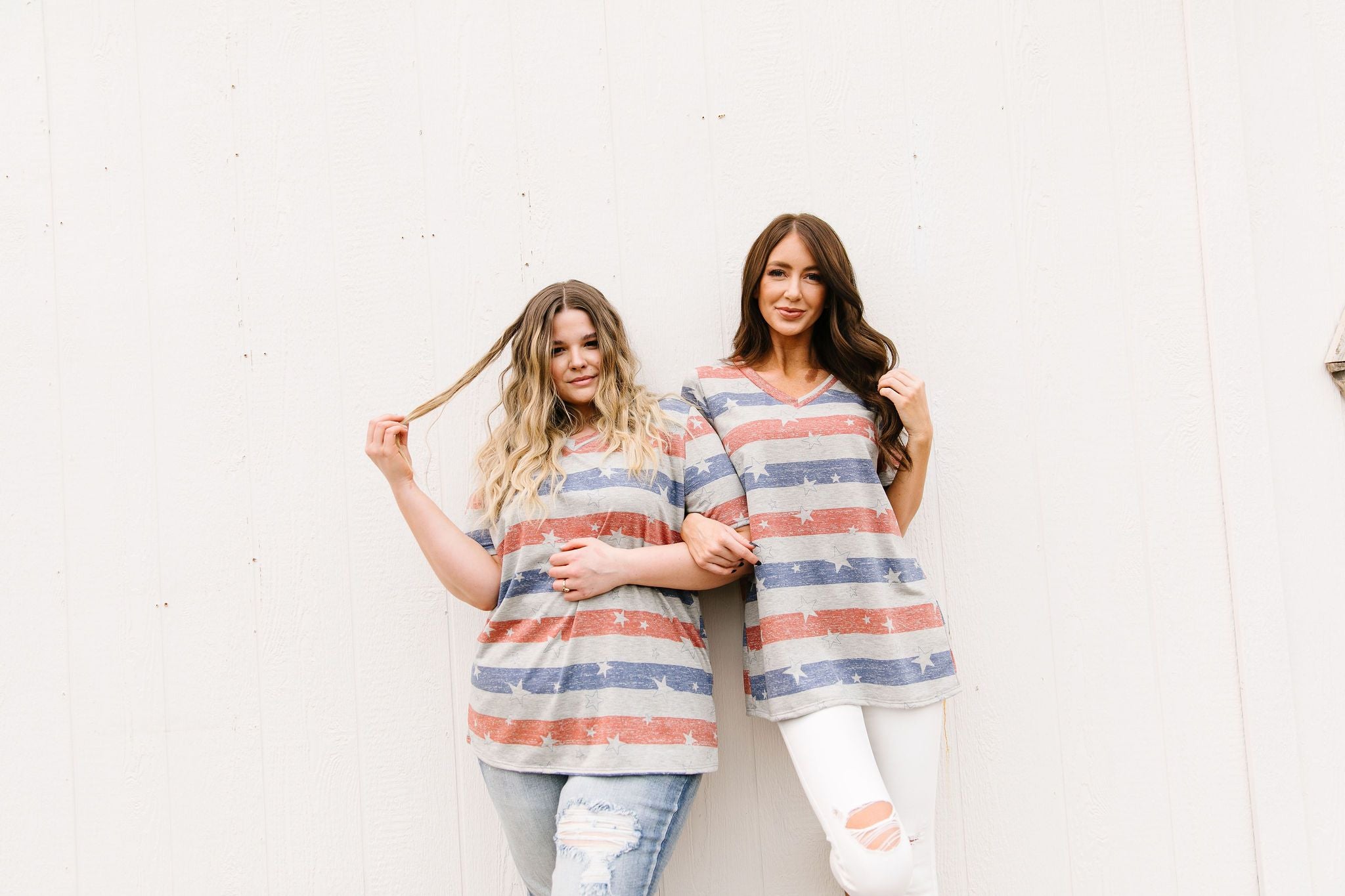Stars On Stripes V-Neck
