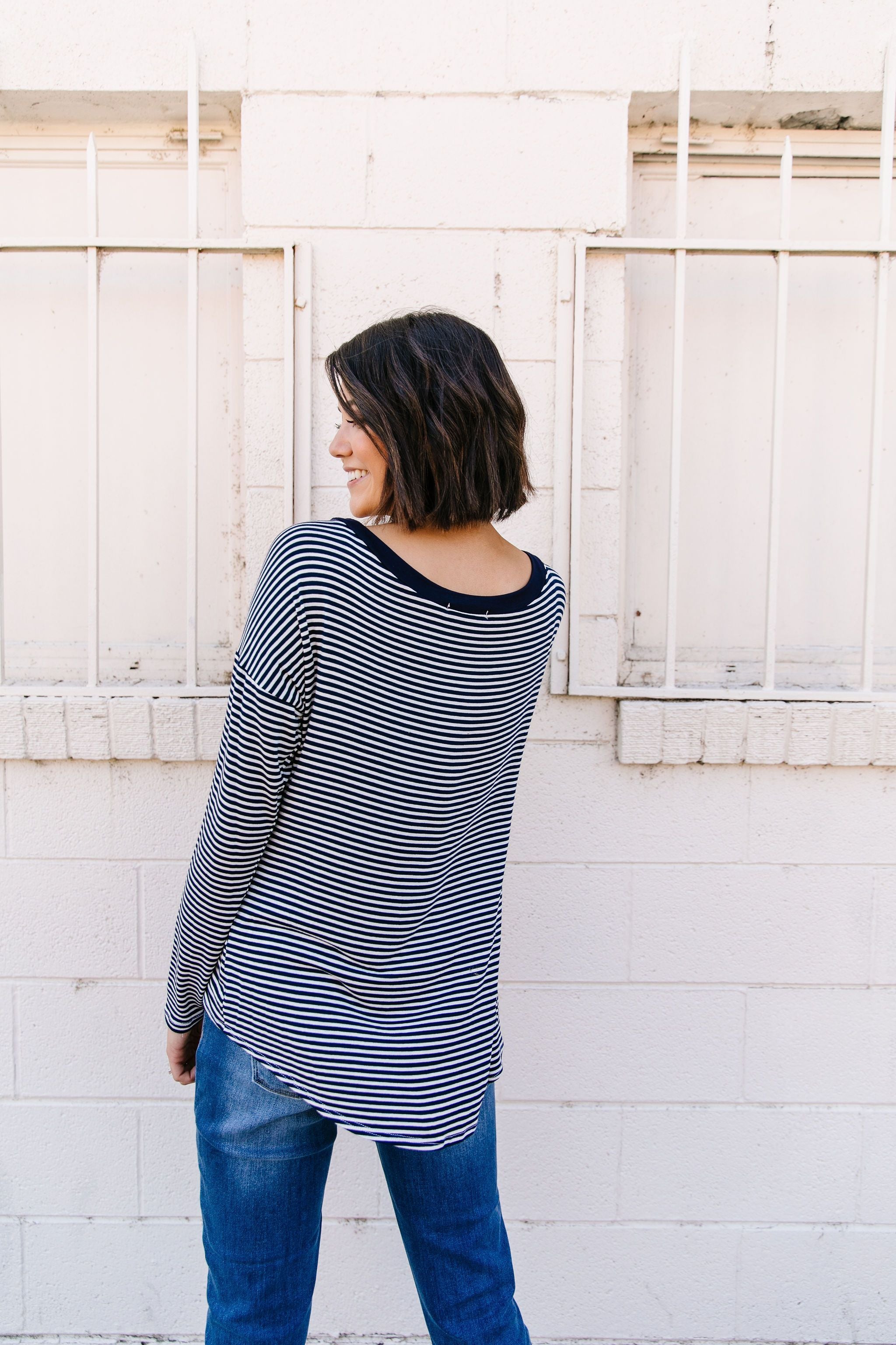 Stephanie Striped Tie-Front Top