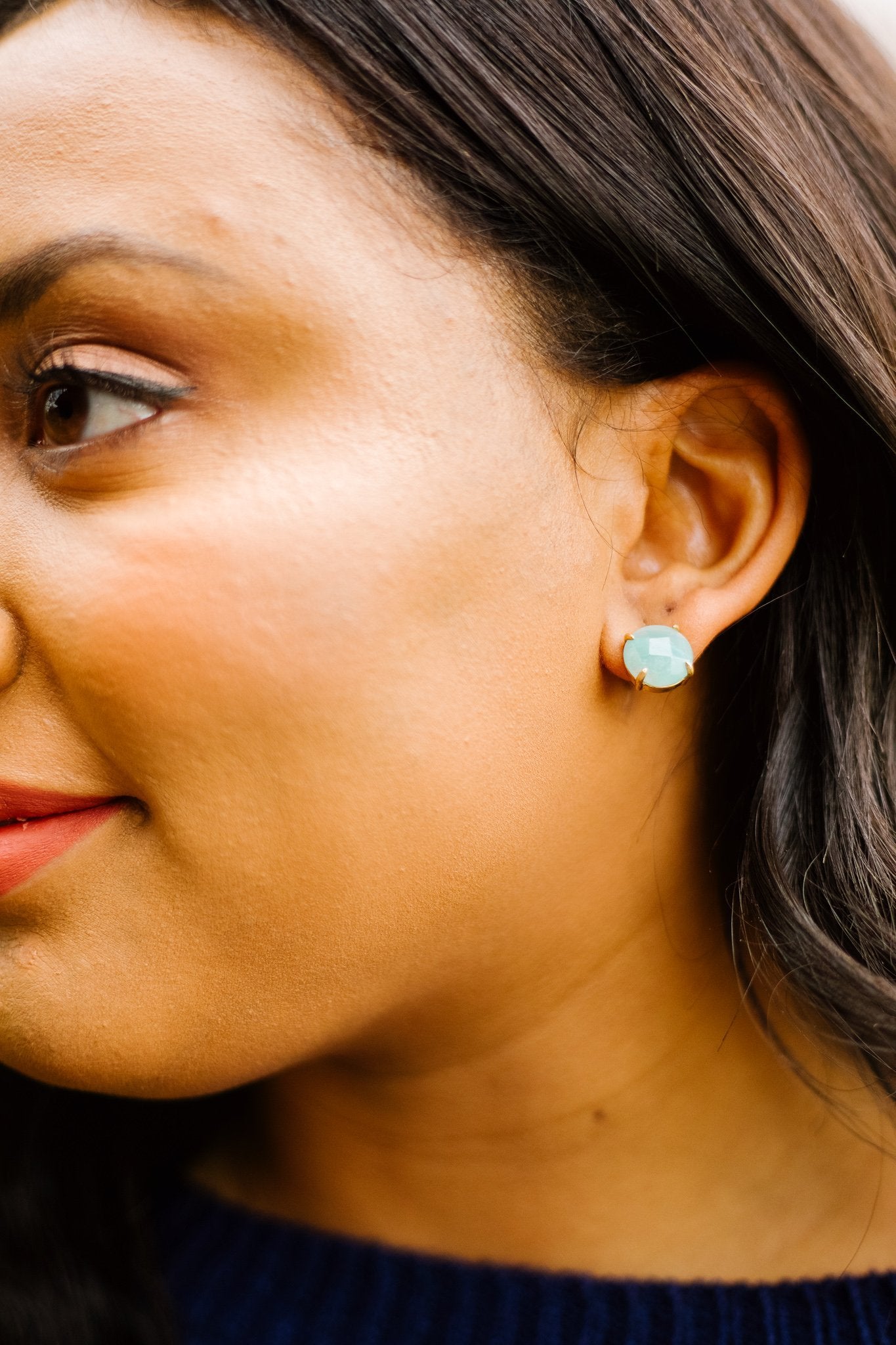 Stone Cold Earrings In Amazonite