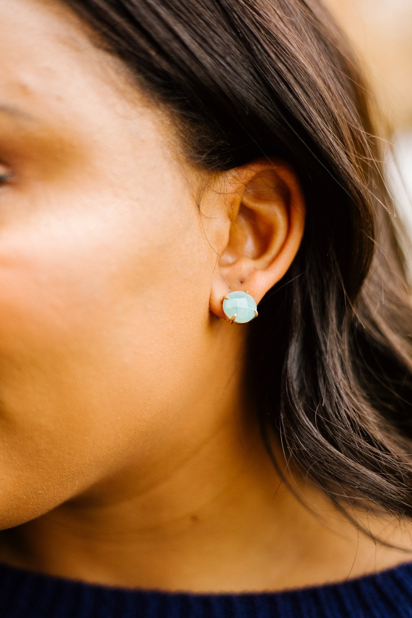 Stone Cold Earrings In Amazonite
