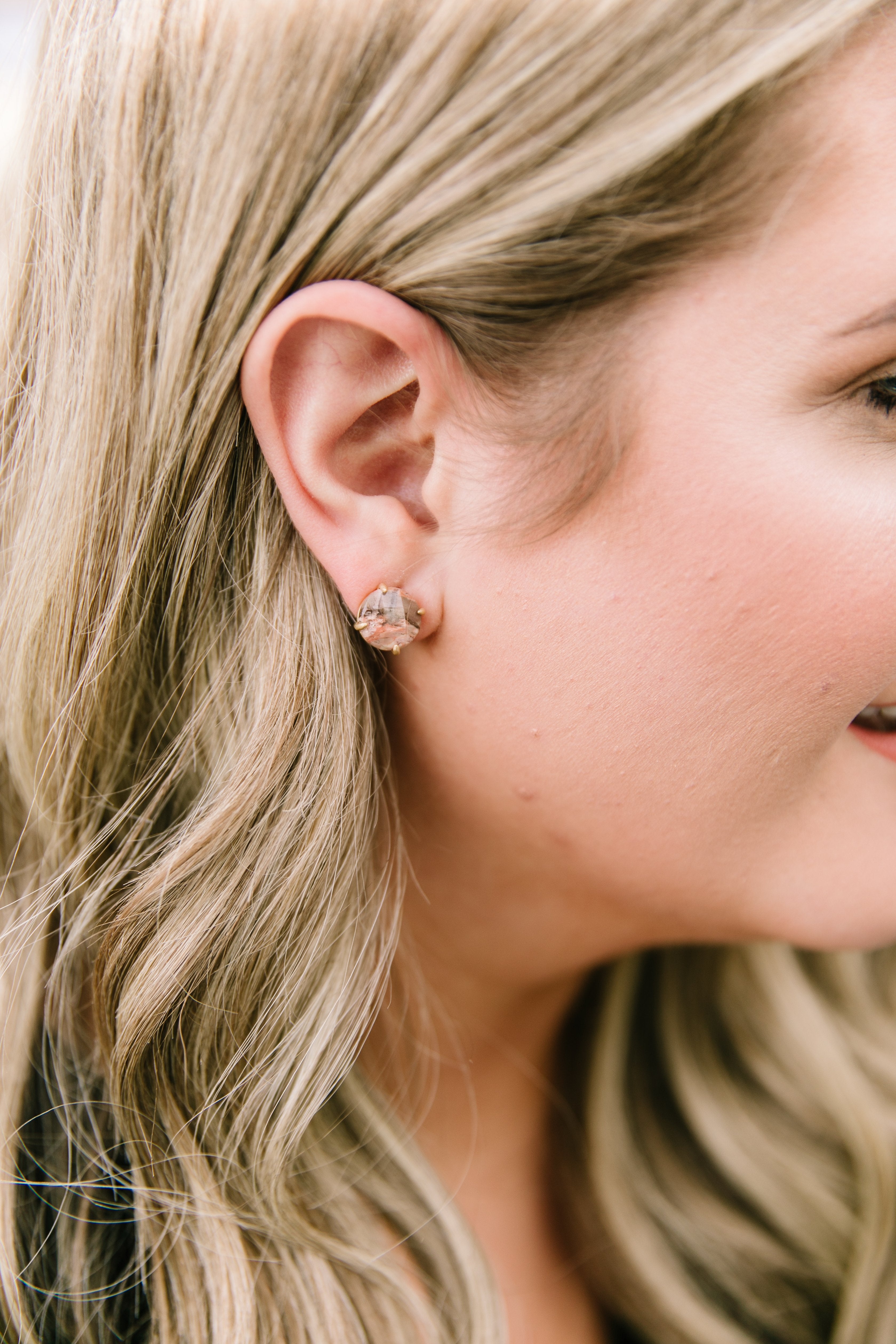Stone Cold Earrings In Natural Jasper