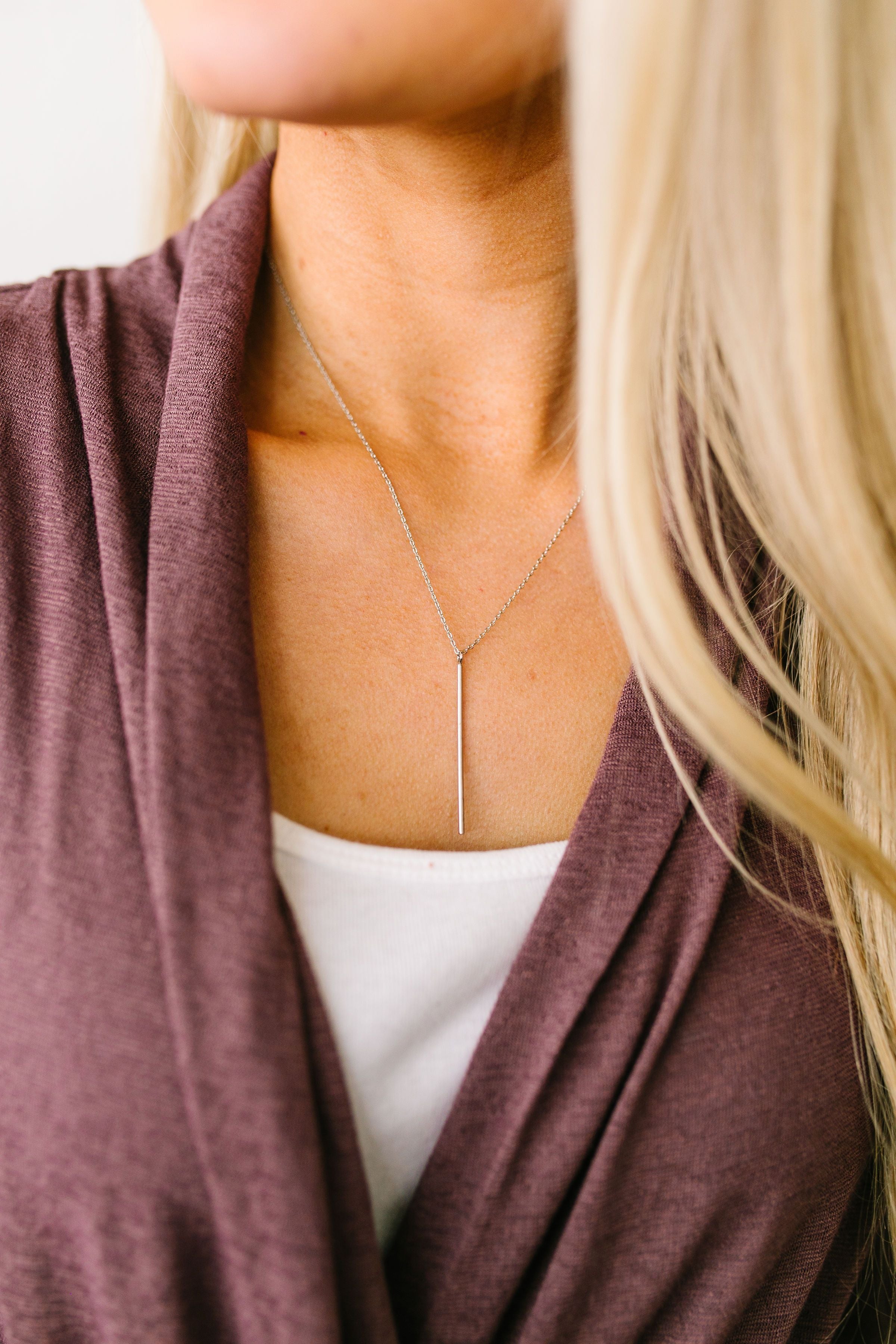 Streak Of Silver Pendant Necklace