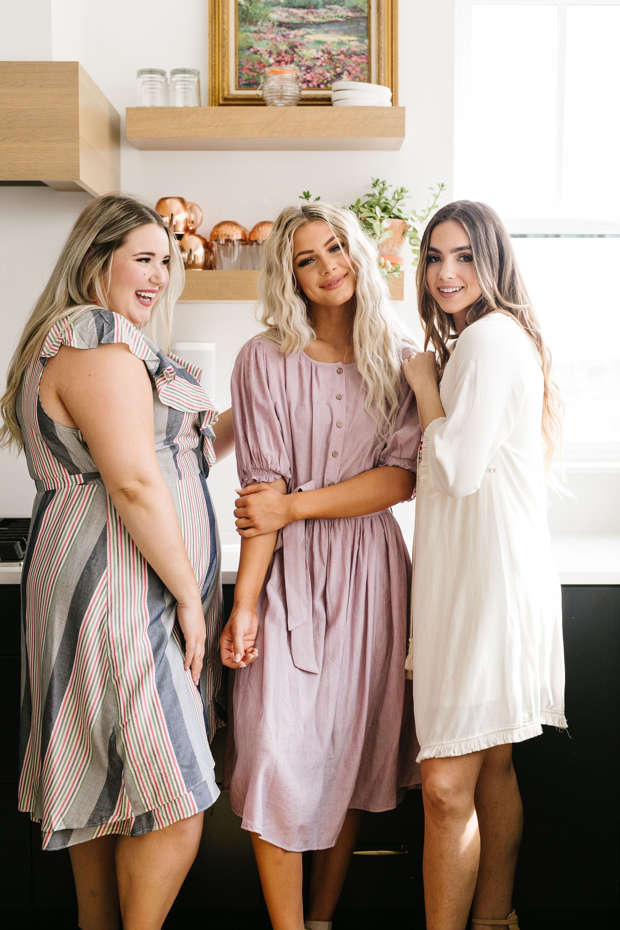 Striped Delight Ruffled Wrap Dress