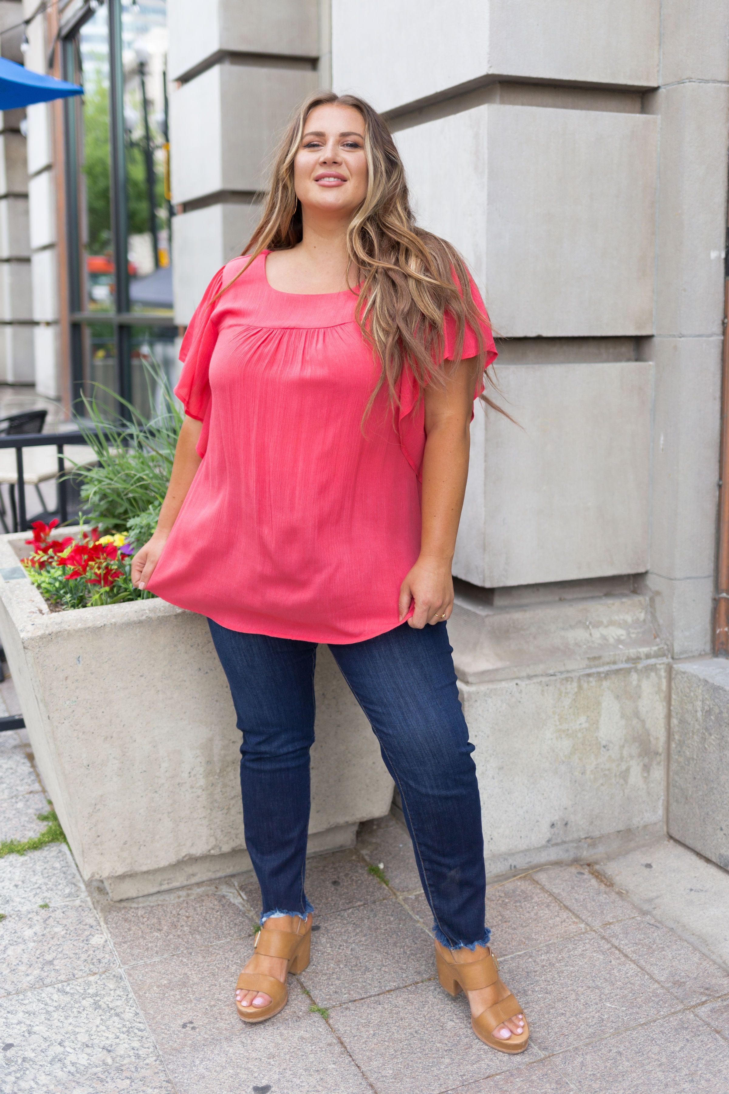 Summer Breeze Blouse In Melon