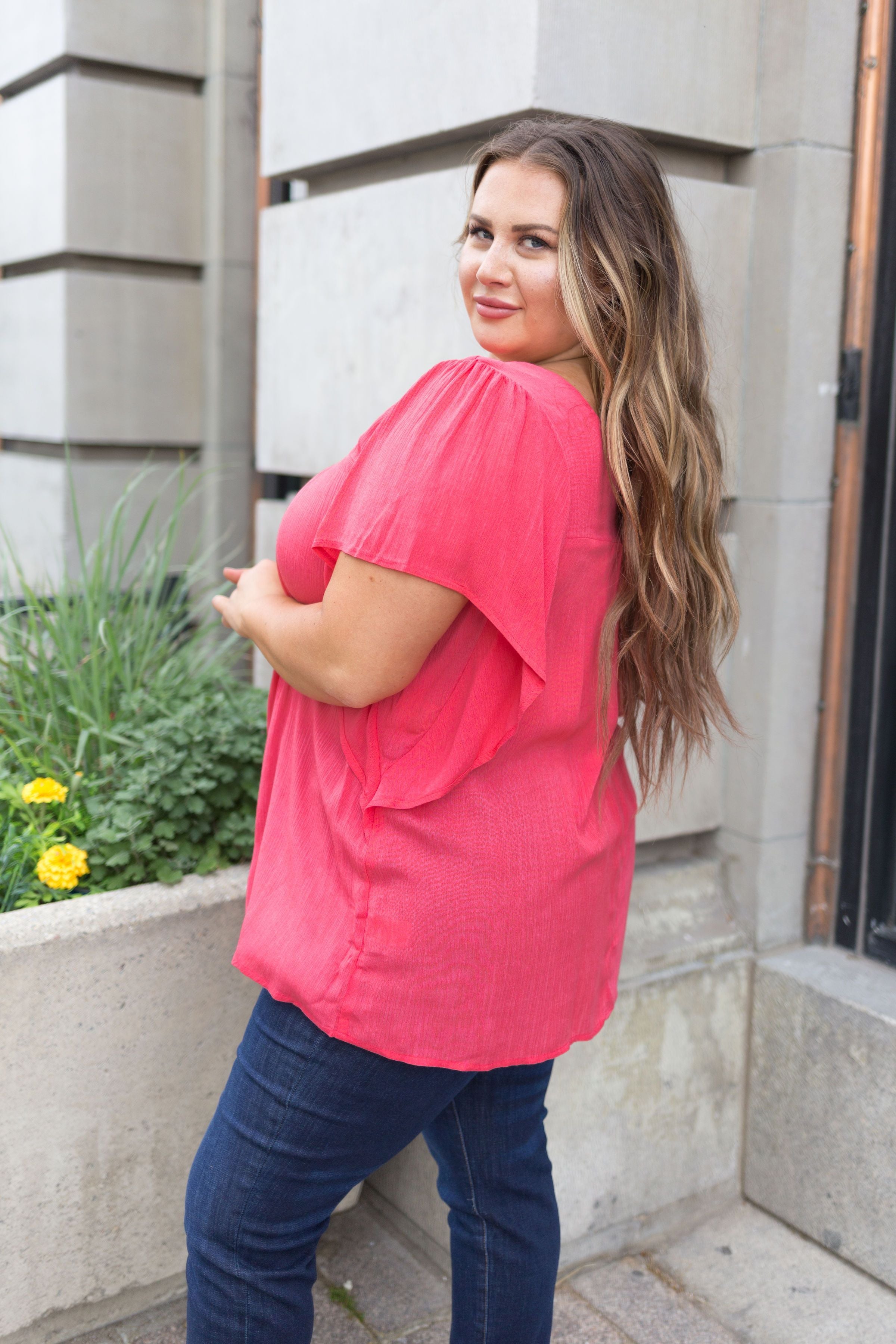 Summer Breeze Blouse In Melon