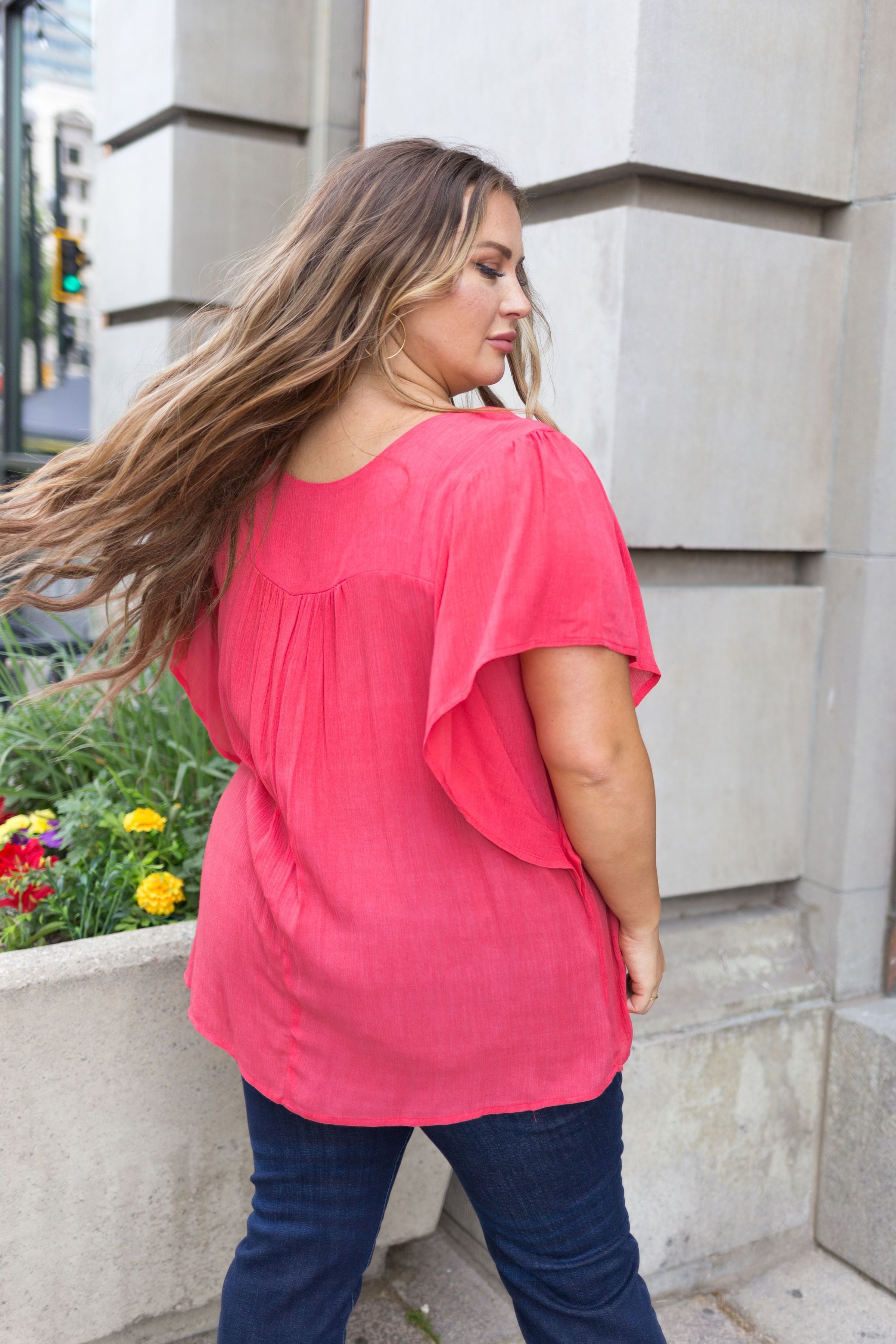 Summer Breeze Blouse In Melon