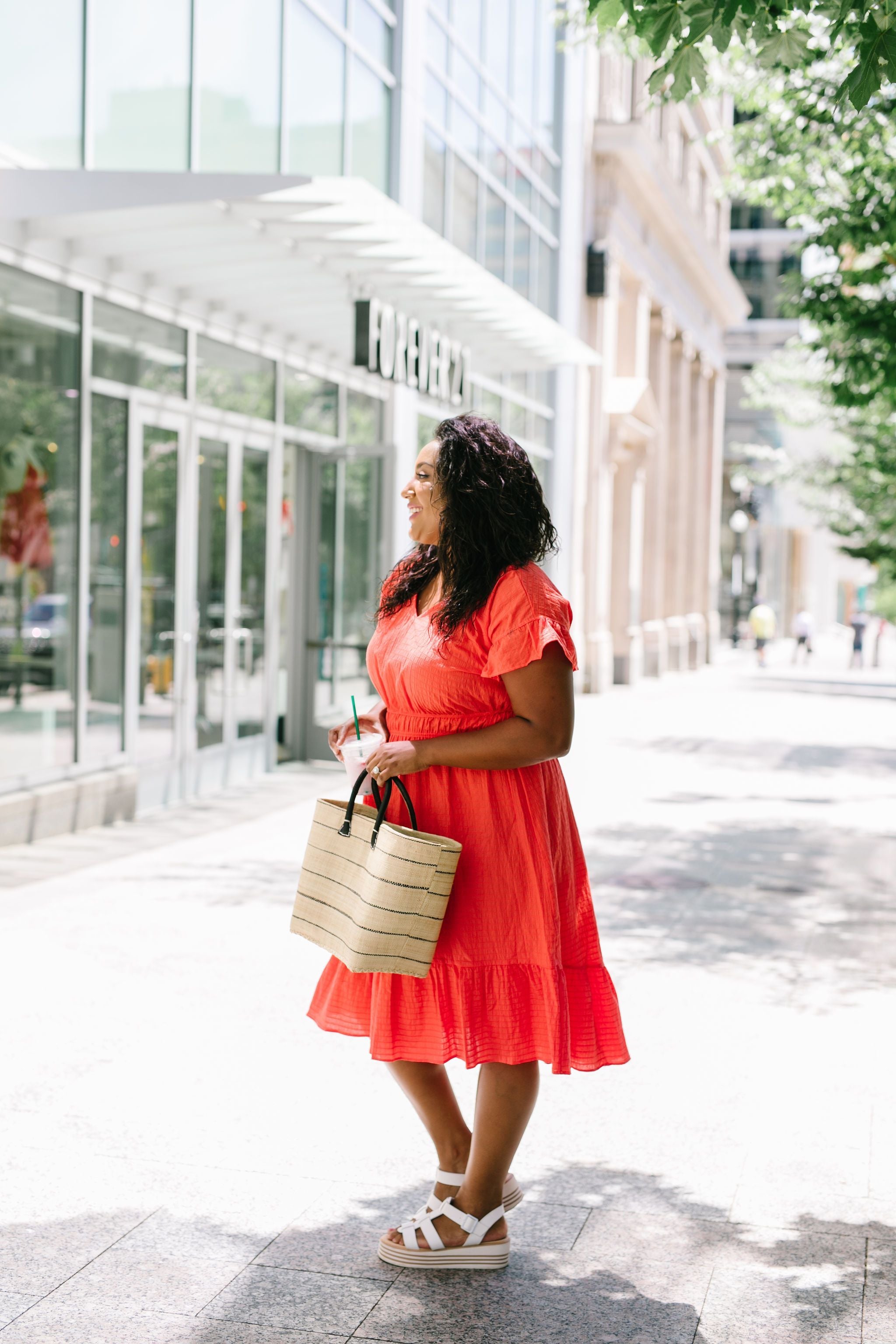 Summer Fling Coral Midi Dress