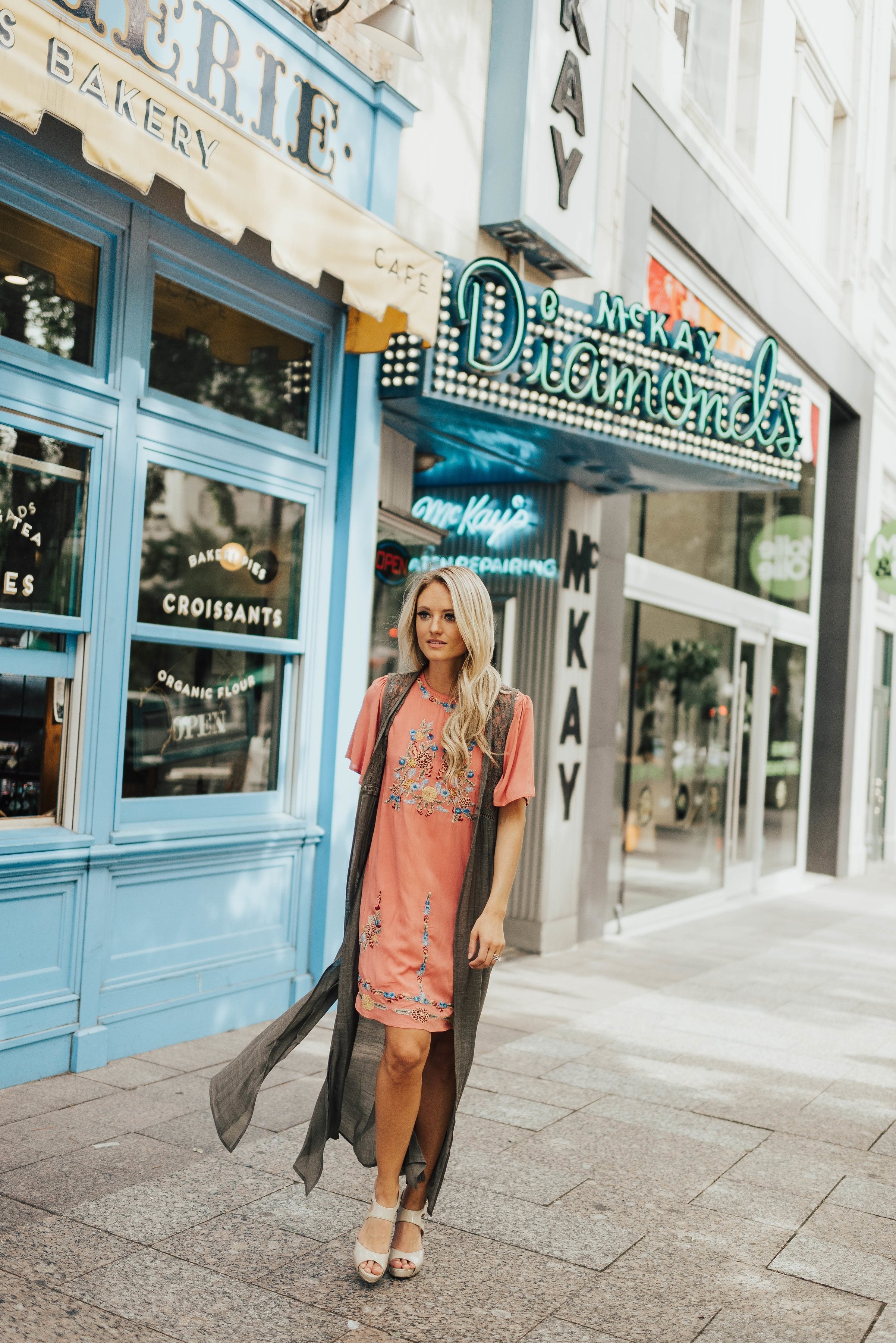Summer Romance Embroidered Dress In Blush