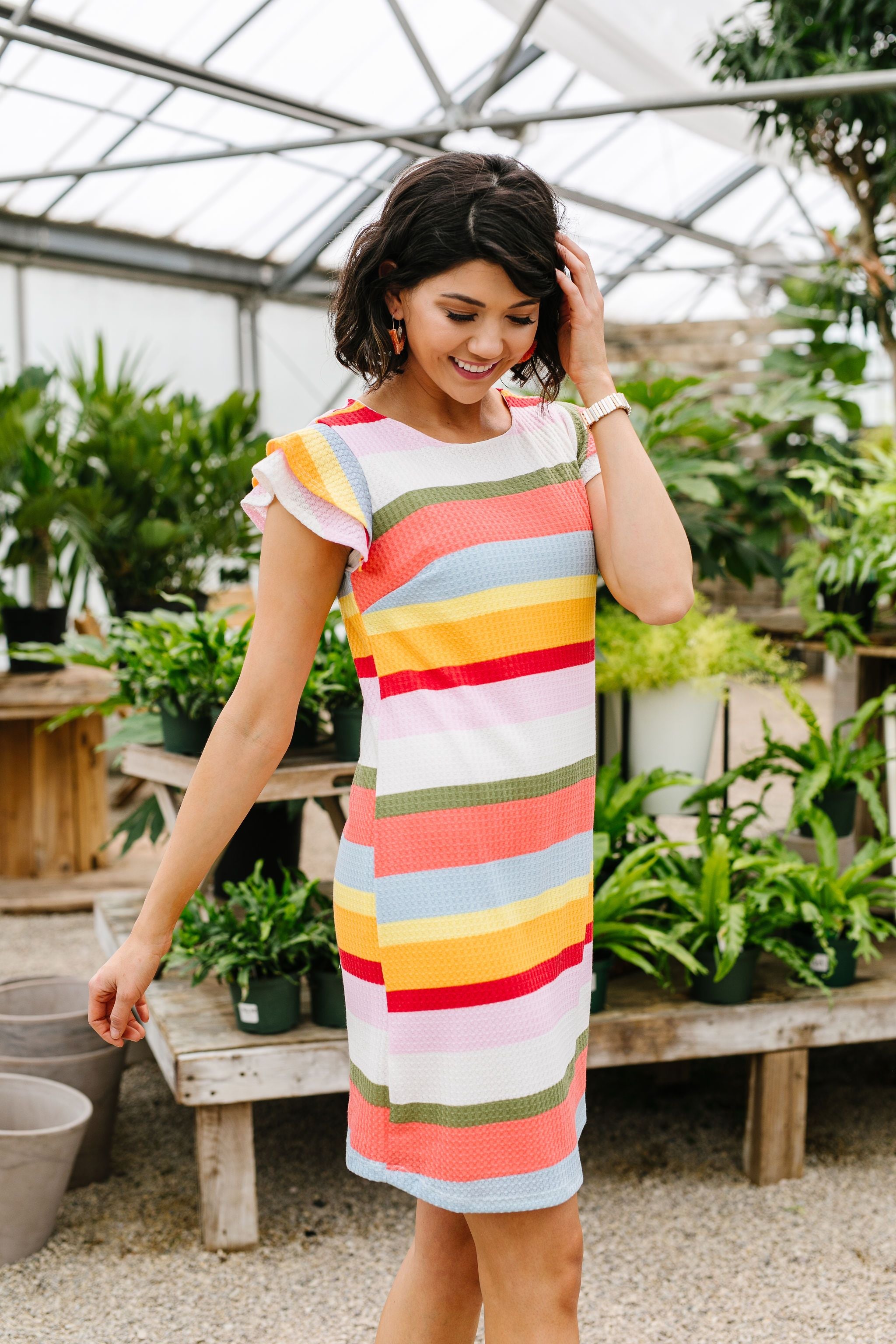 Summer Stripes Waffle Knit Dress