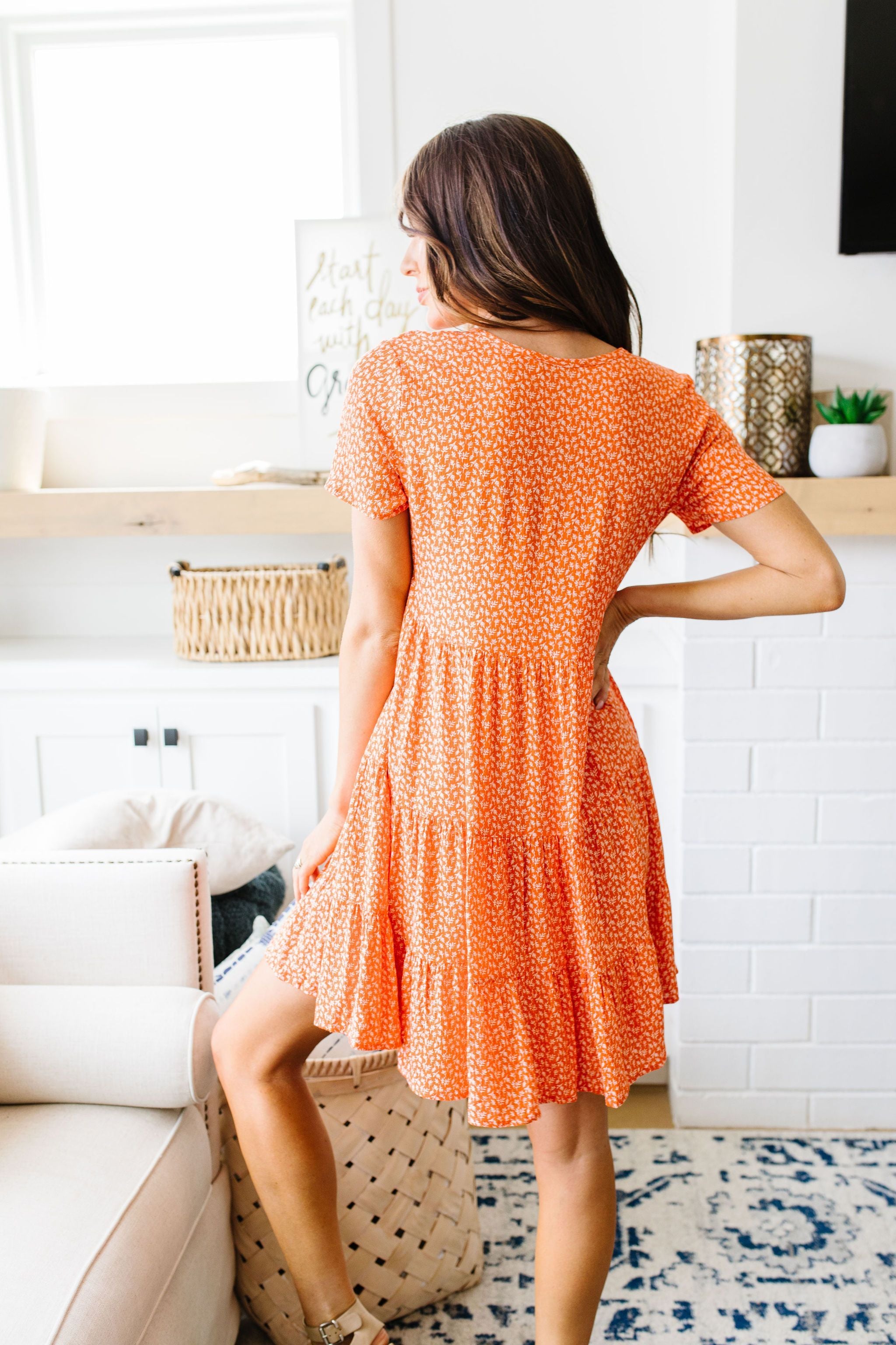 Summertime Button-Down Dress In Coral