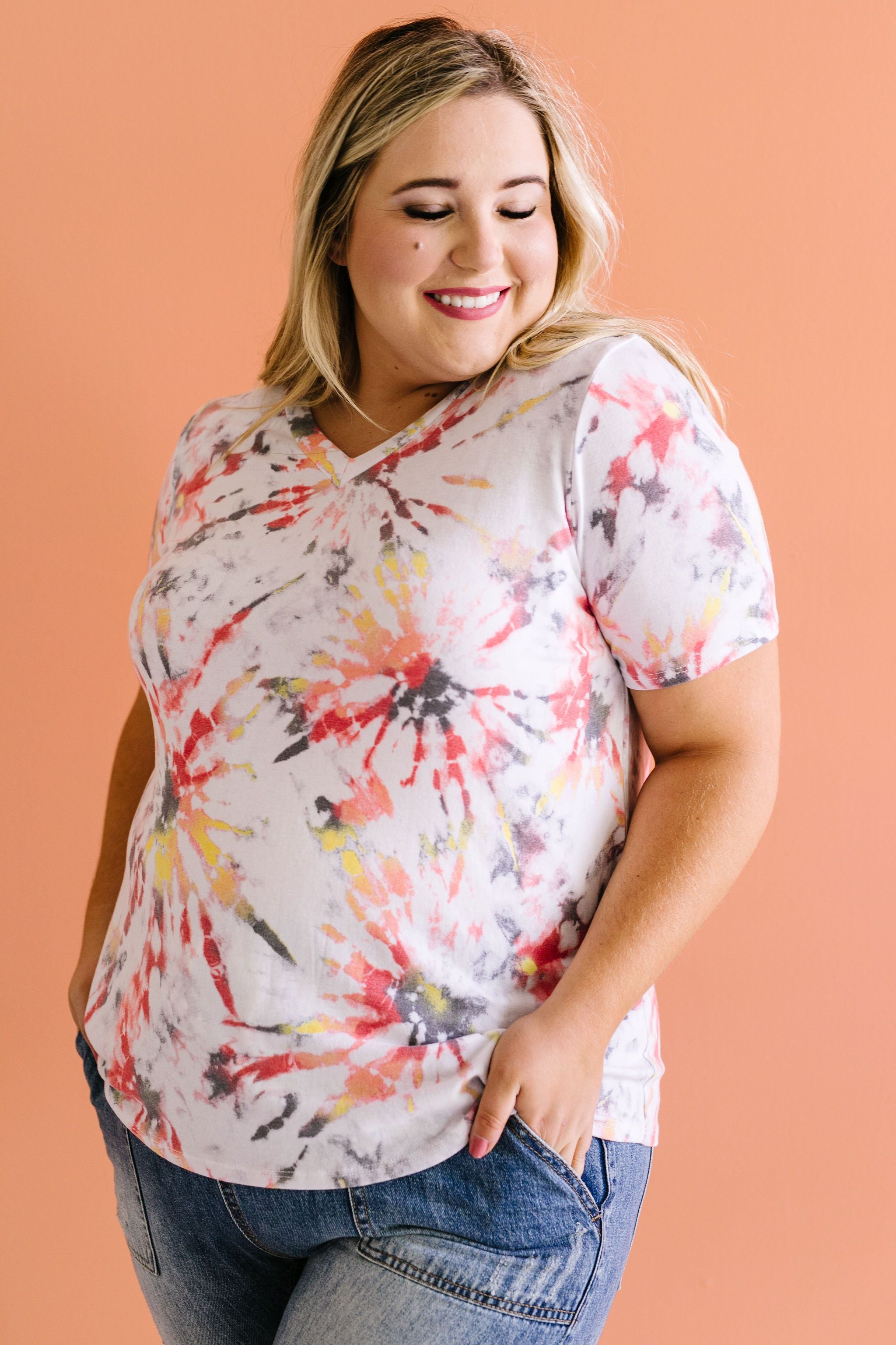 Sunburst Tie Dye V-Neck