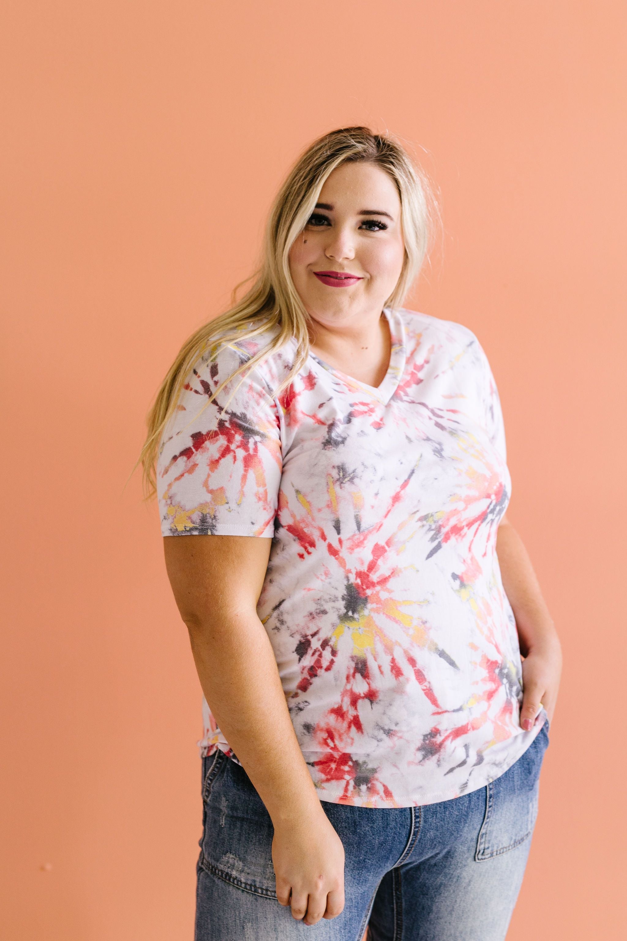 Sunburst Tie Dye V-Neck