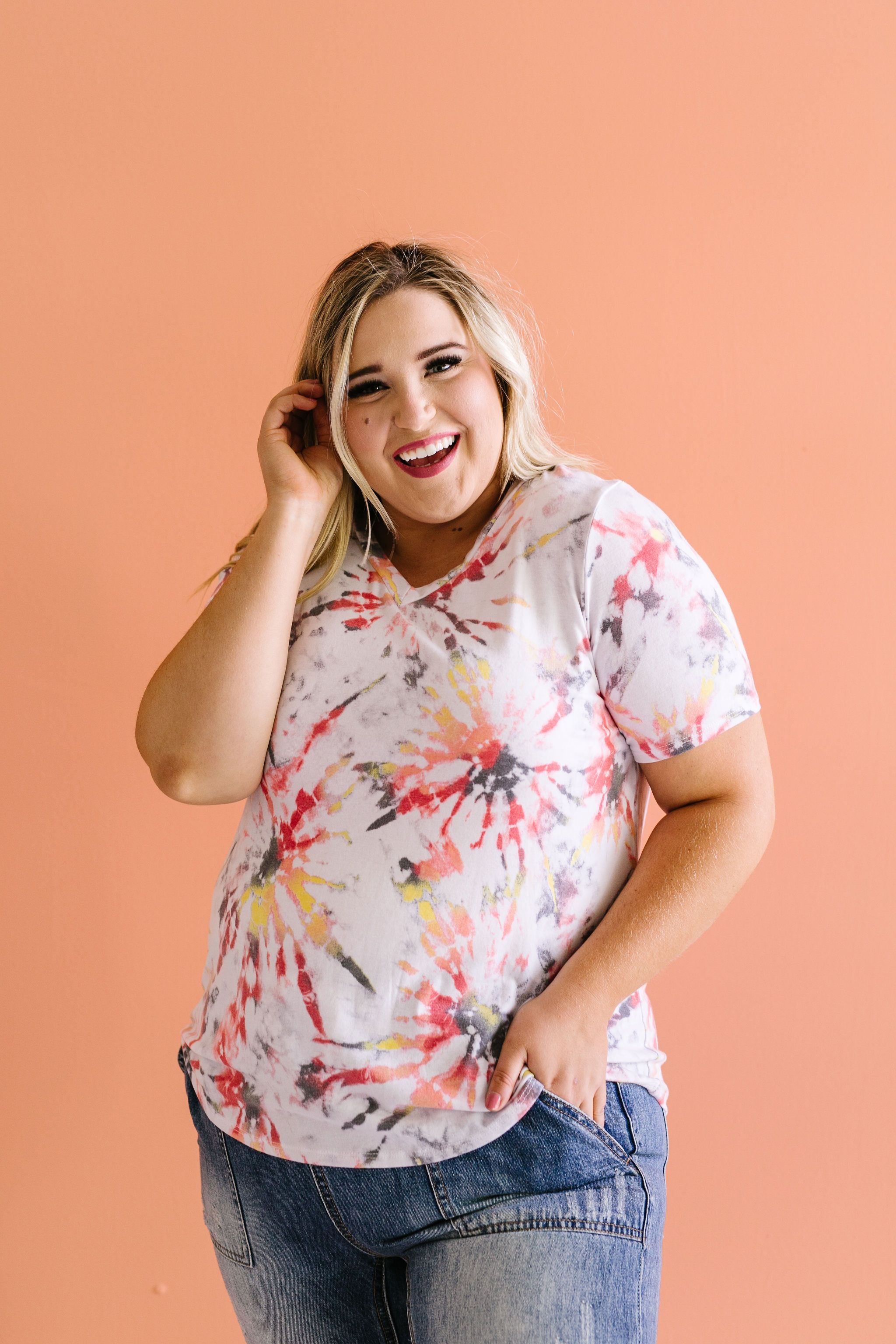 Sunburst Tie Dye V-Neck