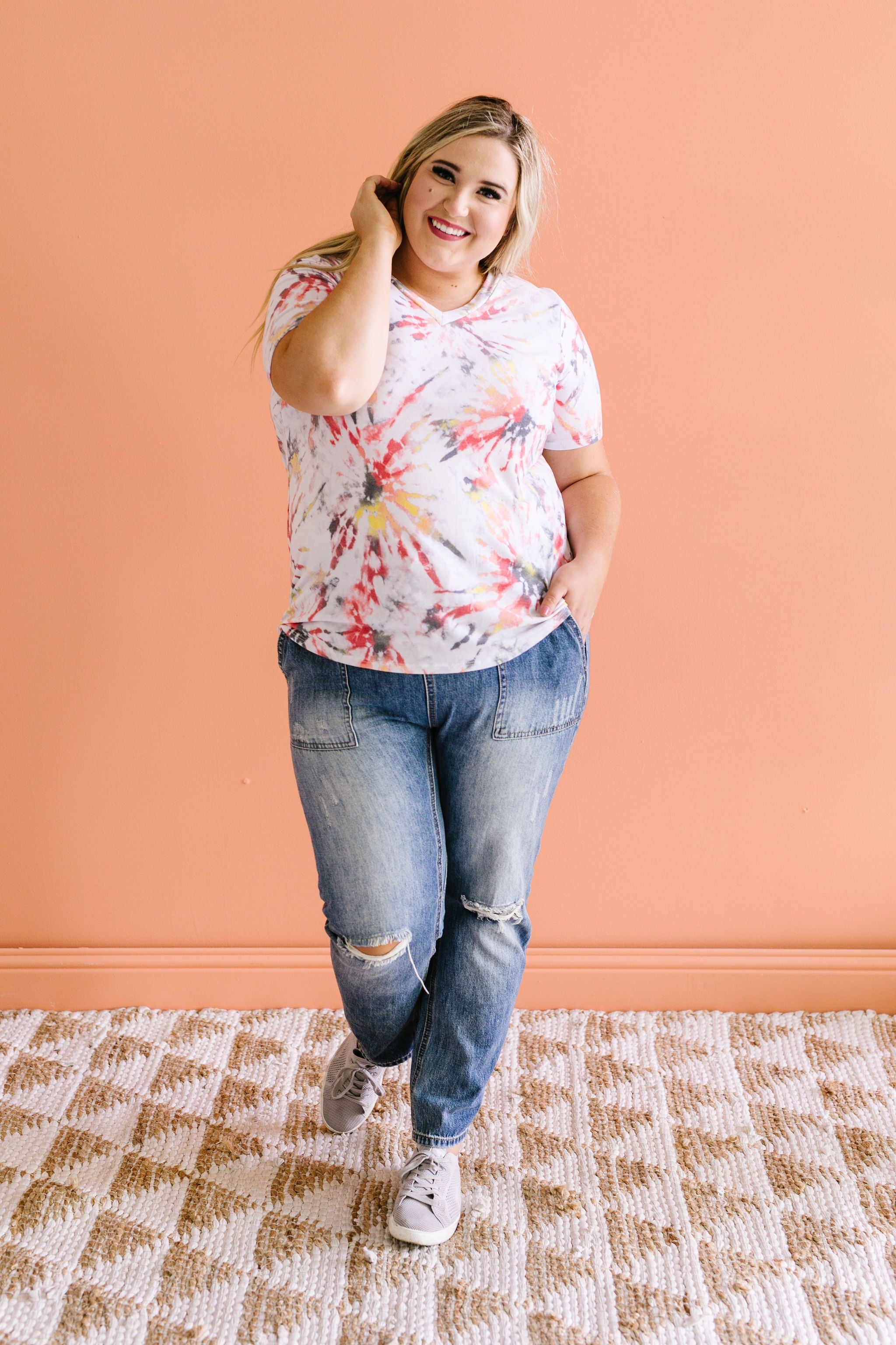 Sunburst Tie Dye V-Neck