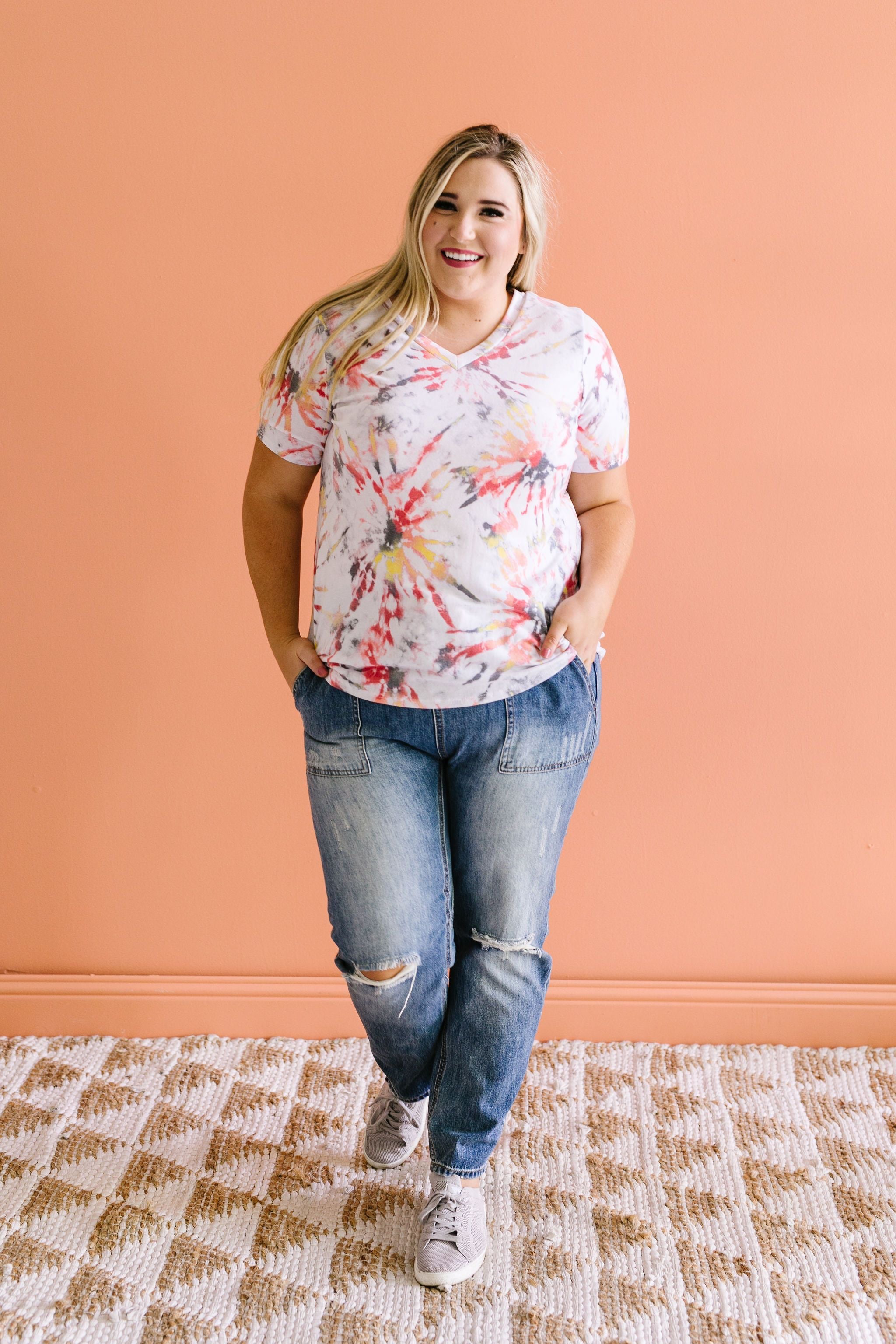 Sunburst Tie Dye V-Neck