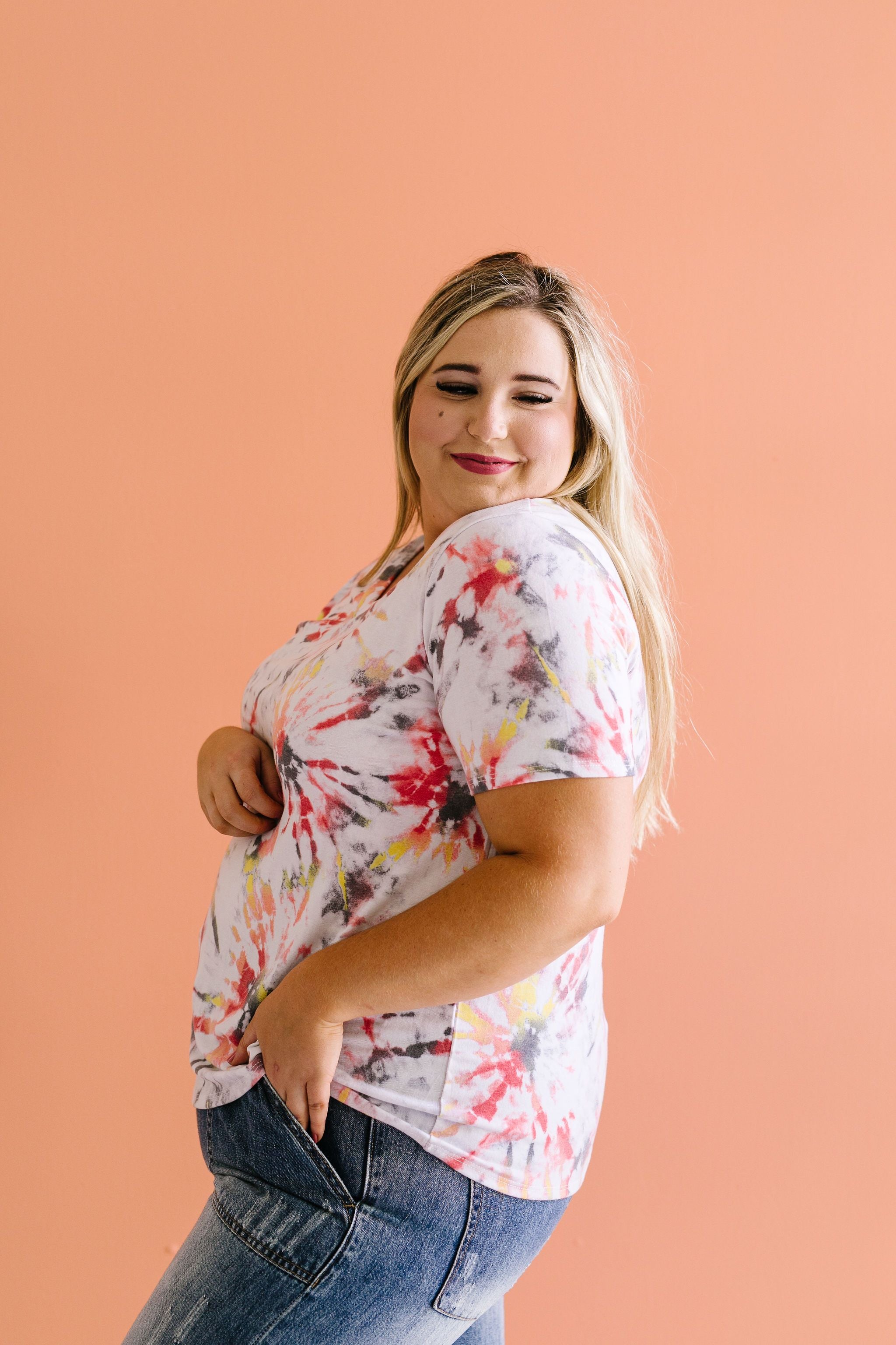 Sunburst Tie Dye V-Neck